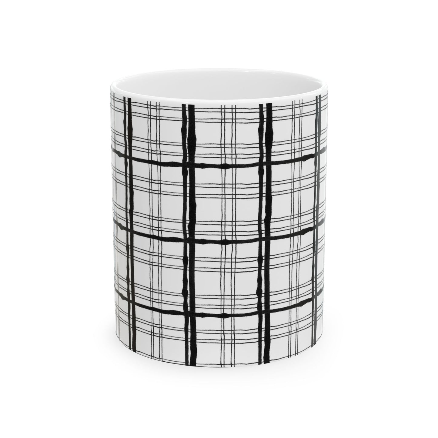 Sophistiplaid White / Black Cup