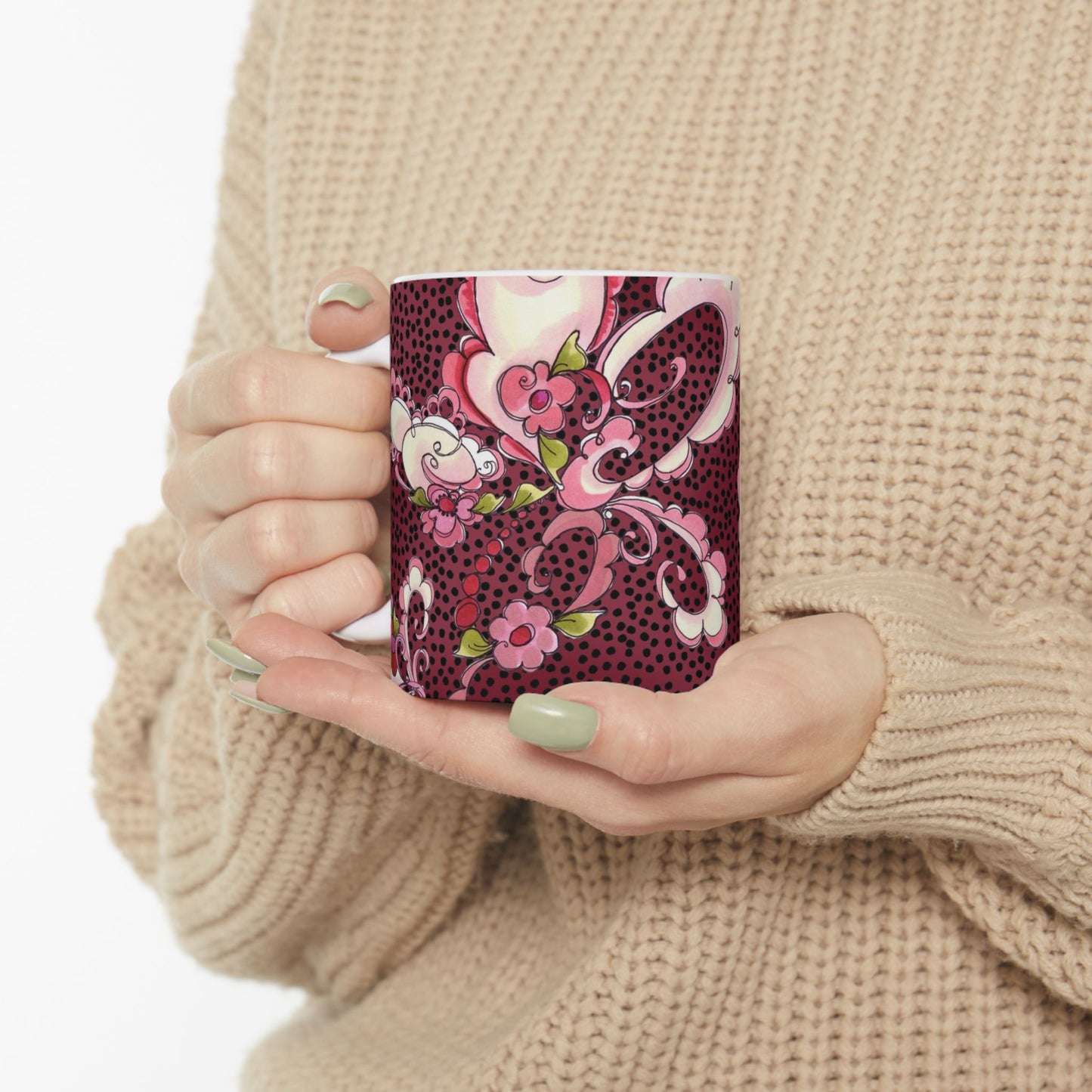 Paisley Flow Magenta Cup