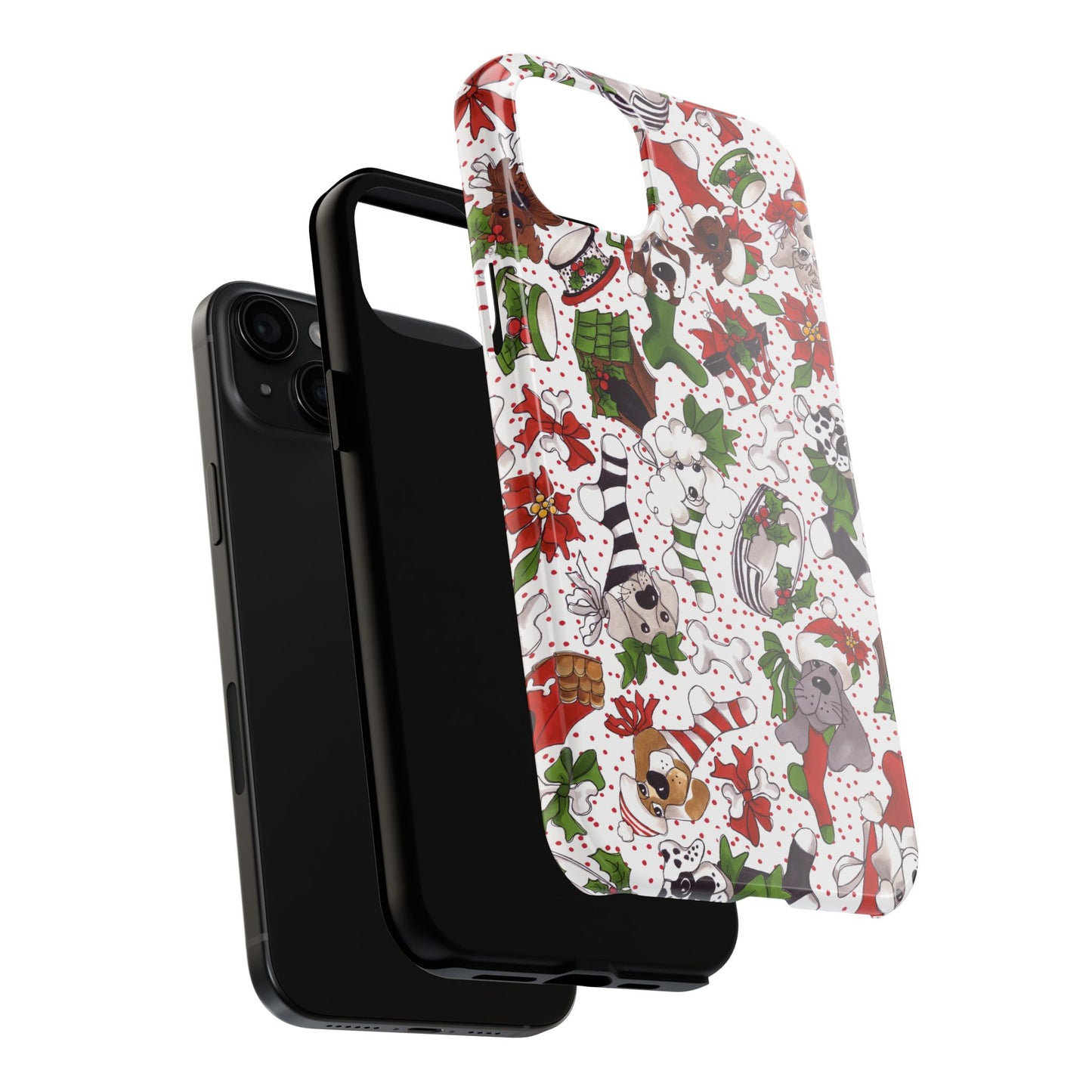 Holiday Fun Toss White / Red Phone Case