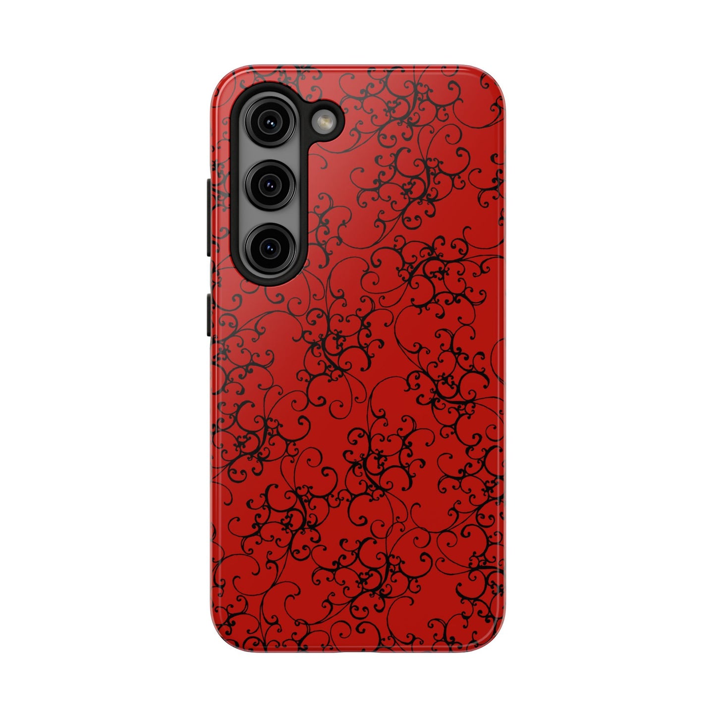 Elegant Scroll Red / Black Phone Case