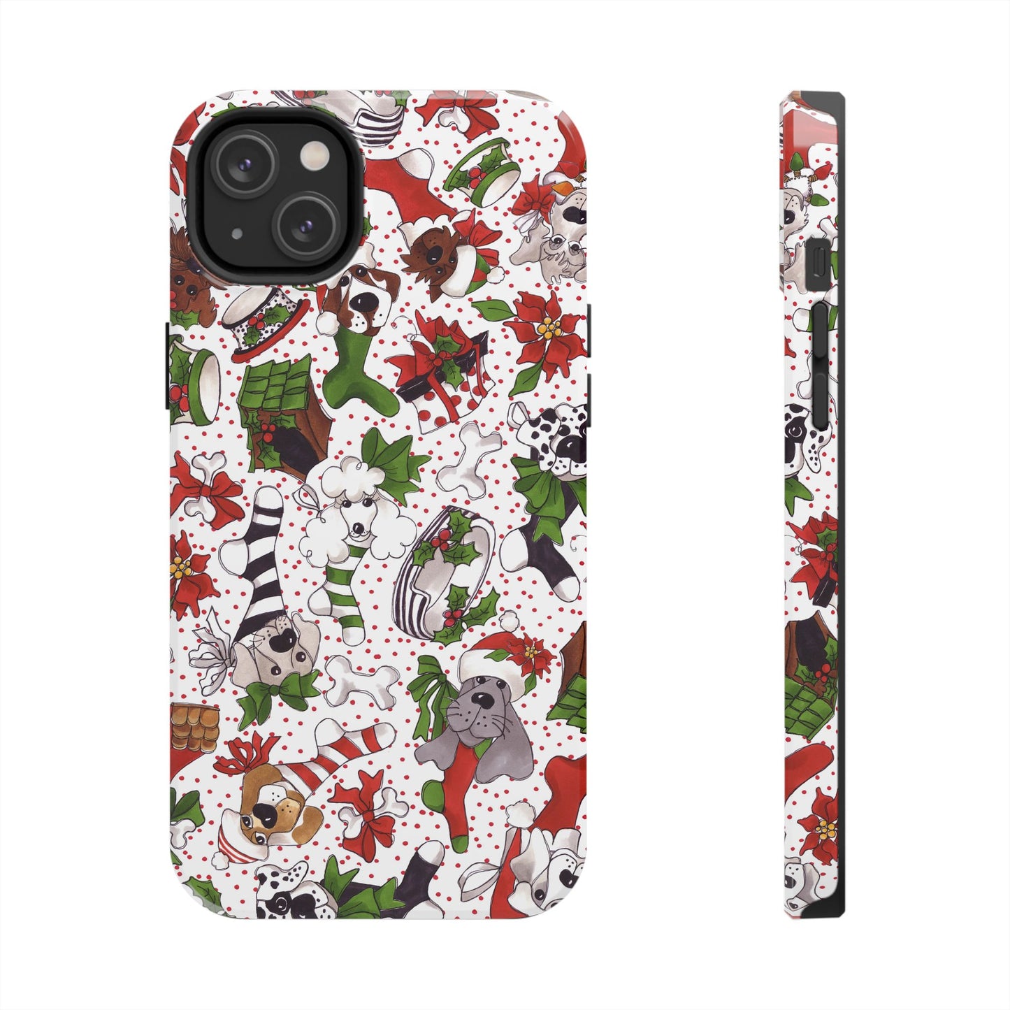 Holiday Fun Toss White / Red Phone Case