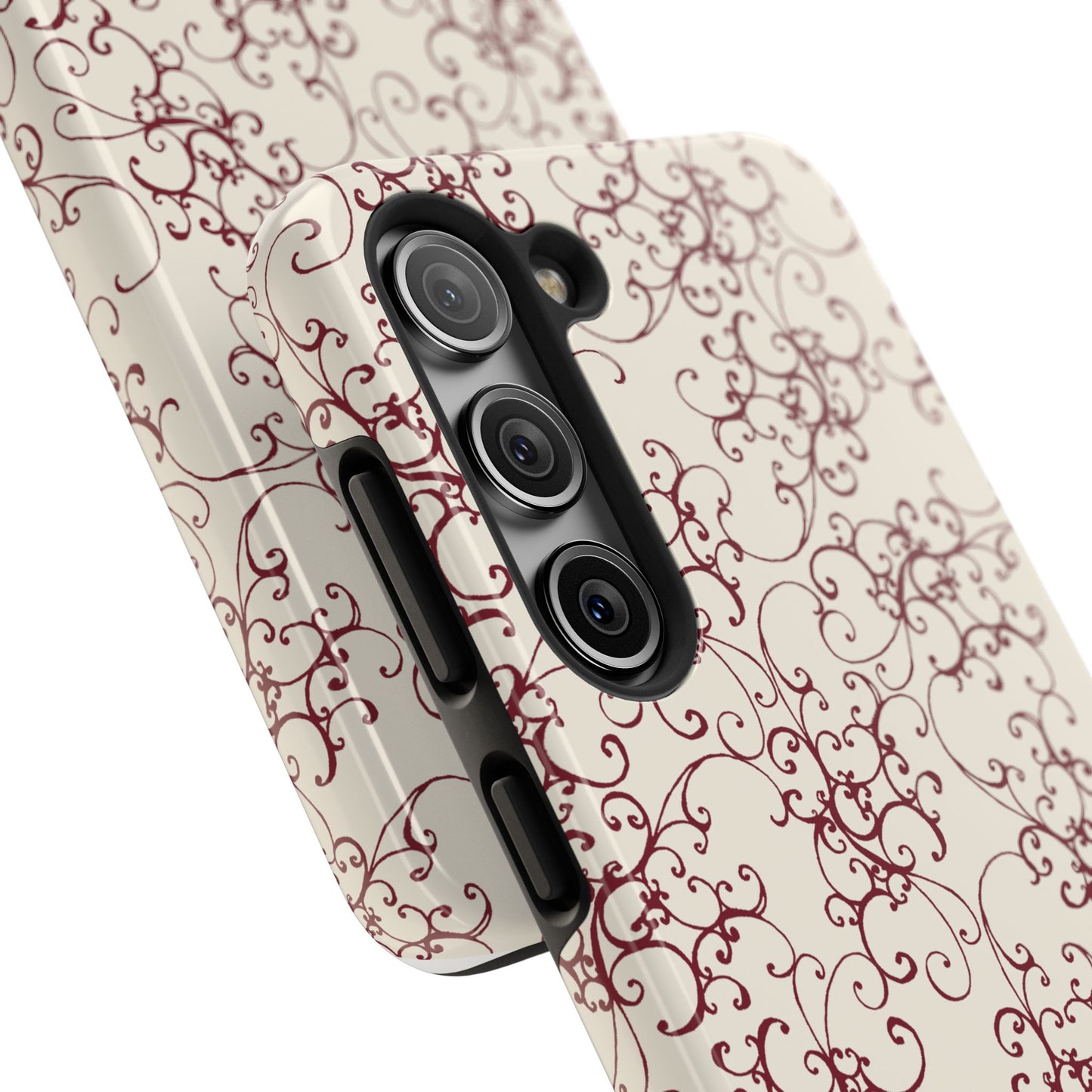 Elegant Scroll Ivory / Red Phone Case