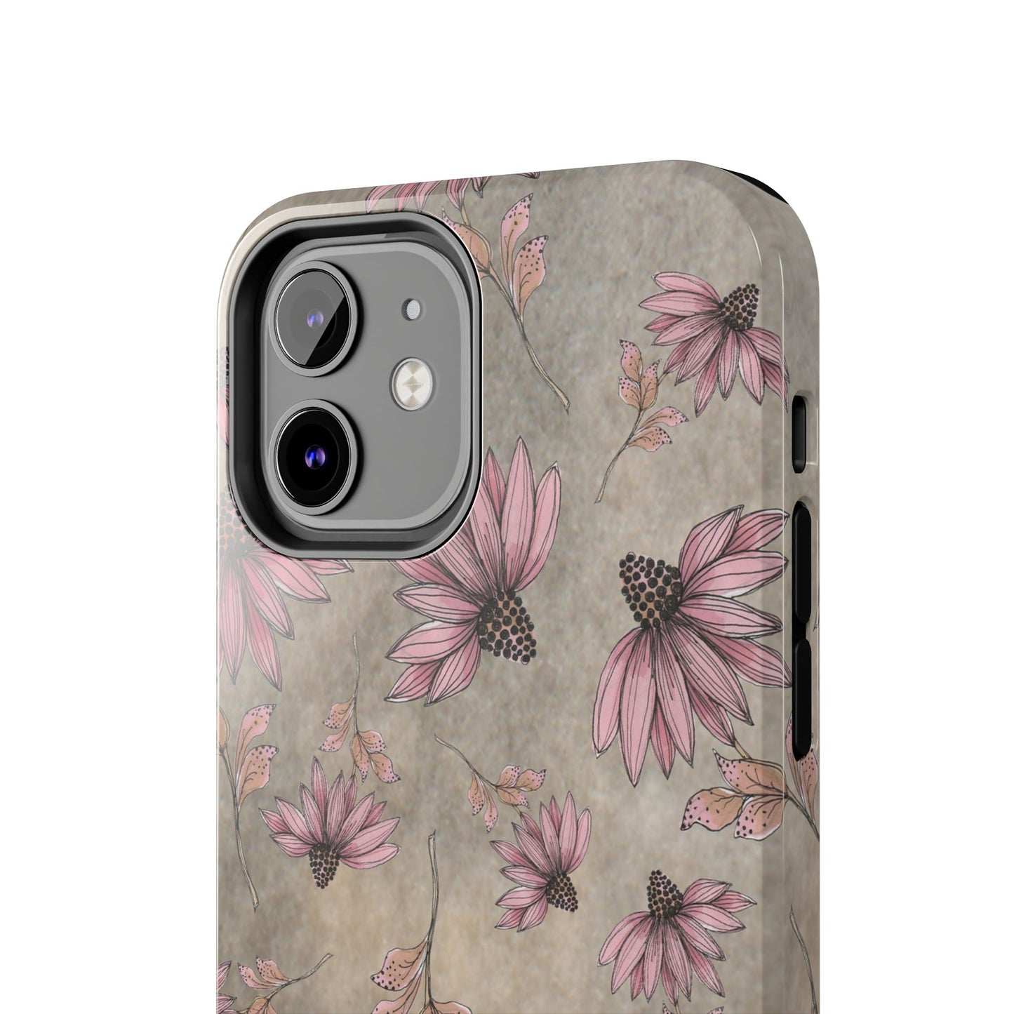 Wild Cone Flowers Taupe Marble Phone Case