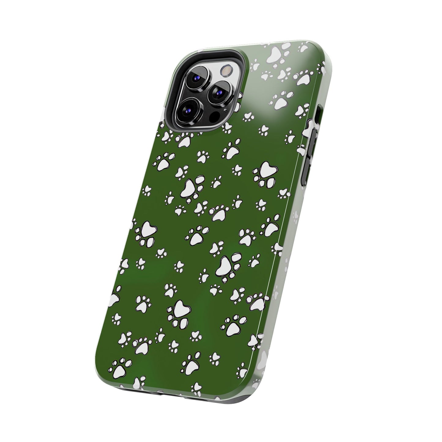 Paw Flakes Green Phone Case
