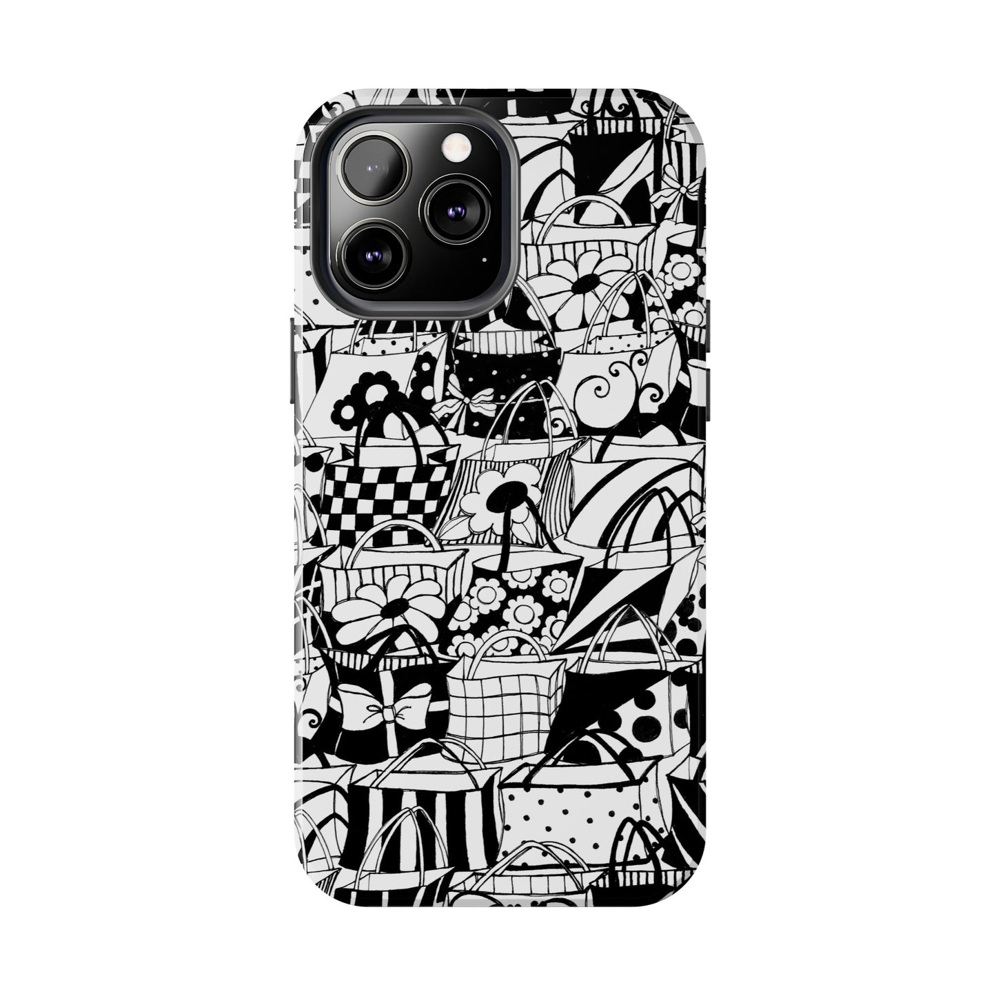 Totally Black / White Phone Case