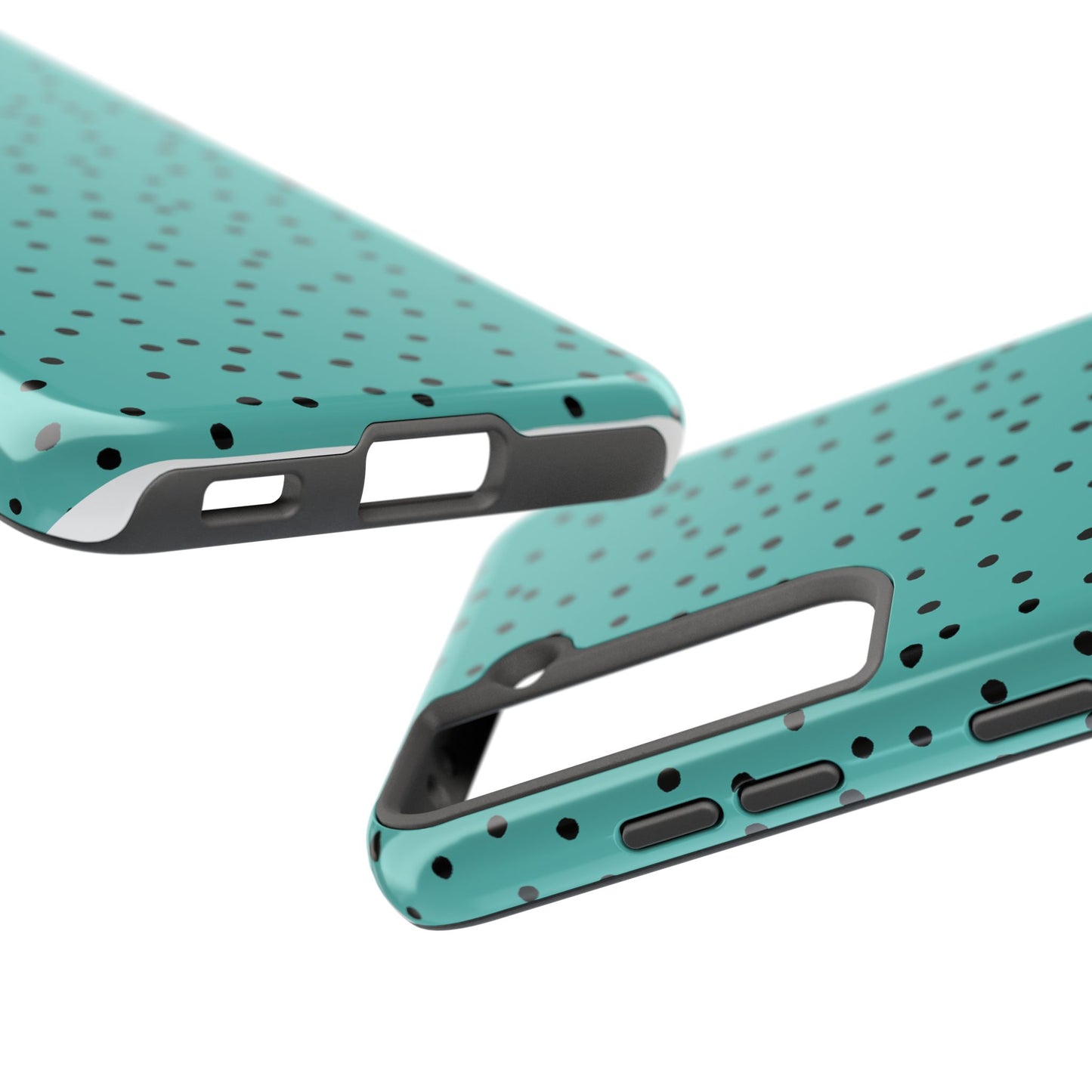 Dinky Dots Turquoise / Black Phone Case