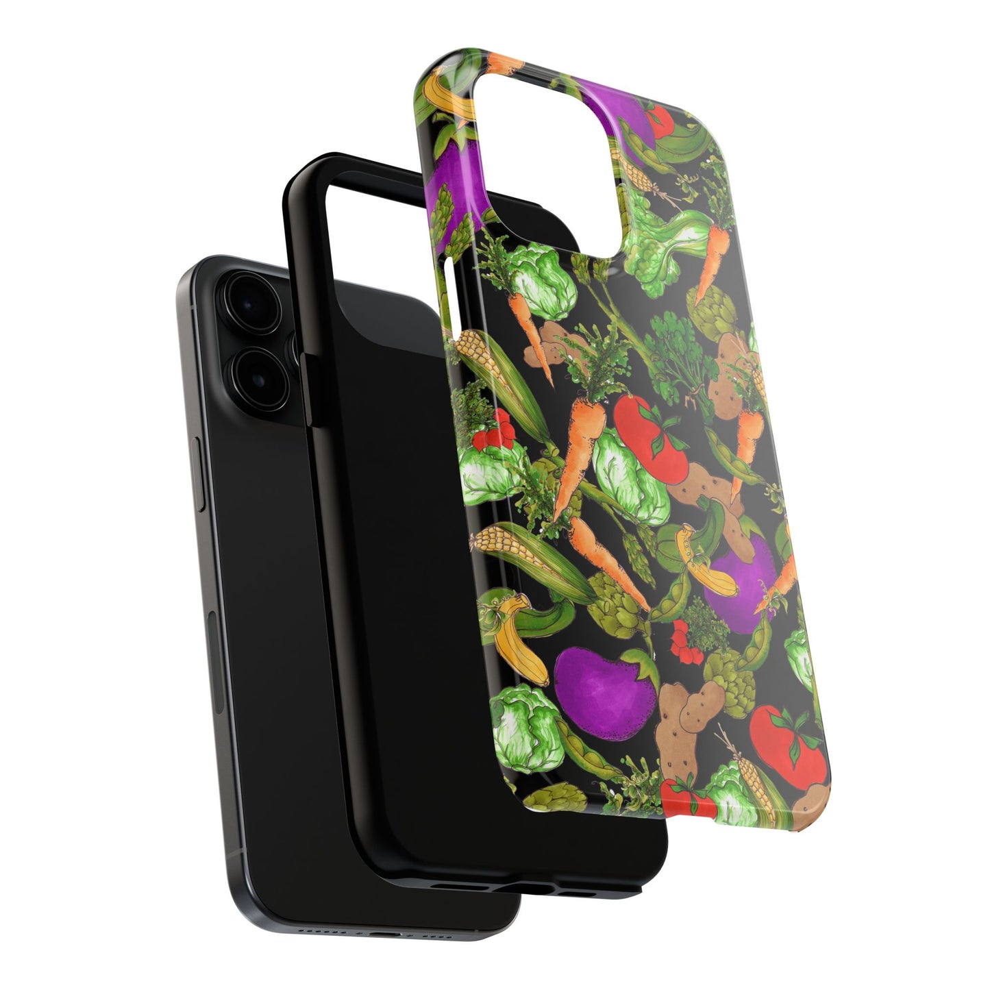 Veggie Jungle Black Phone Case