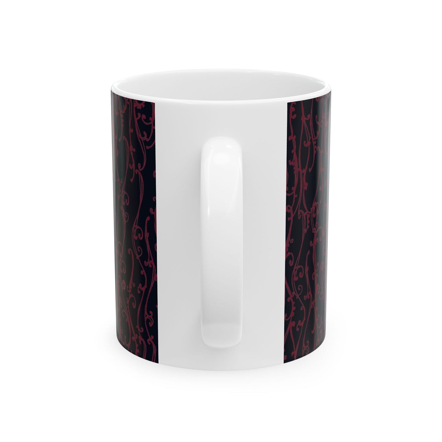 Swan Scroll Black / Red Cup