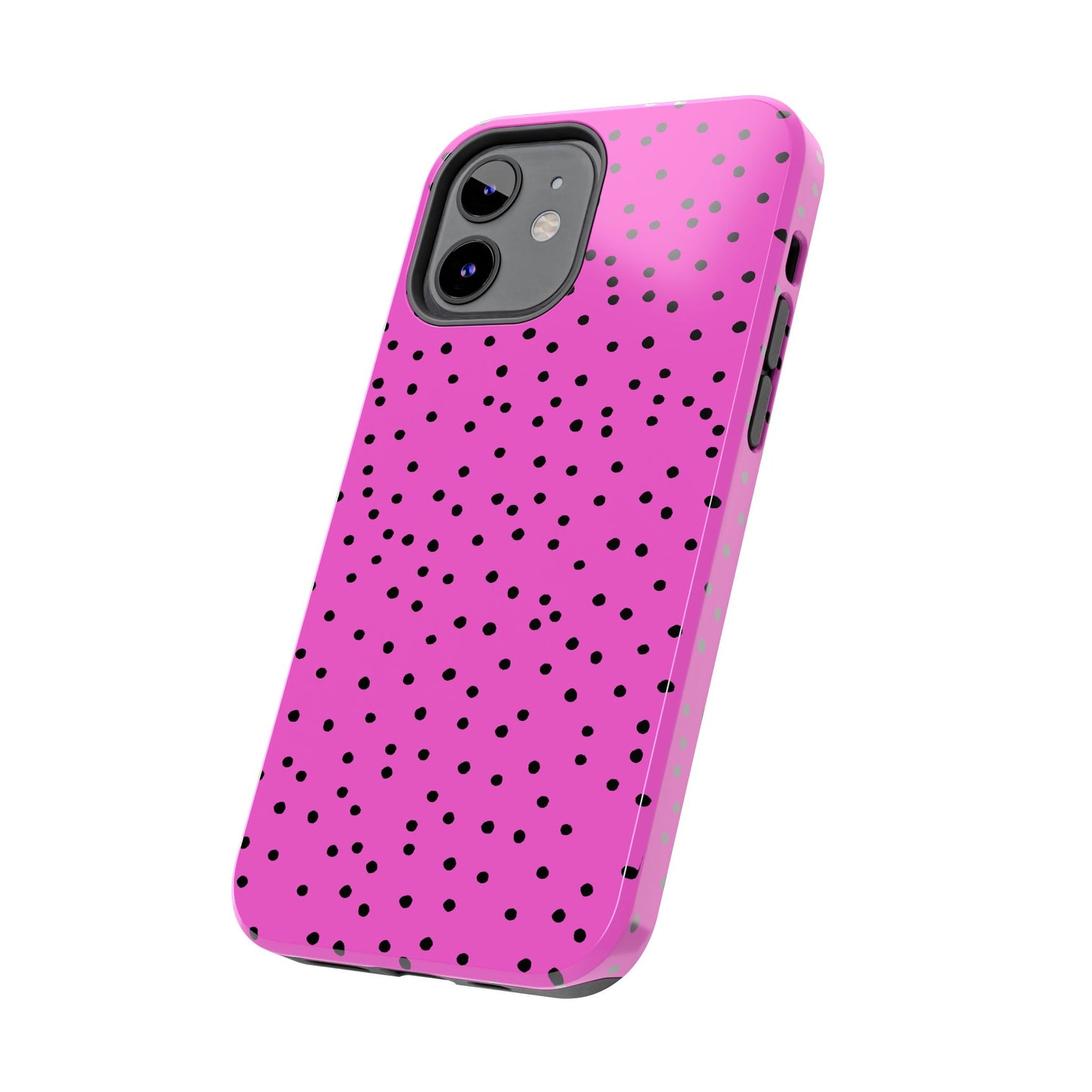 Dinky Dots Cerise / Black Phone Case