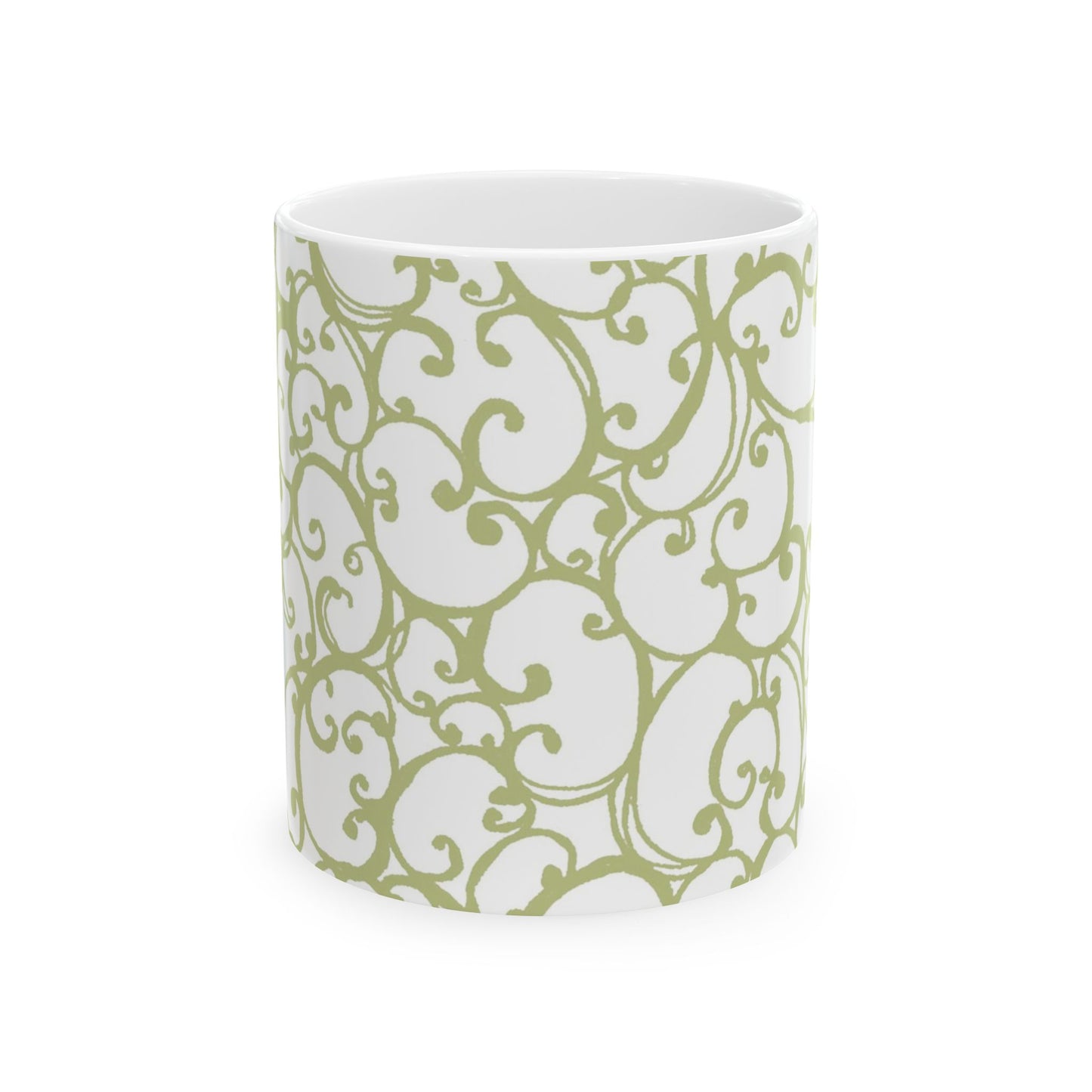 Scrollie White / Green Cup