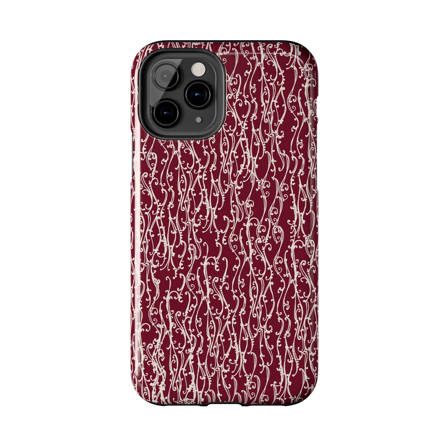 Swan Scroll Red / White Phone Case
