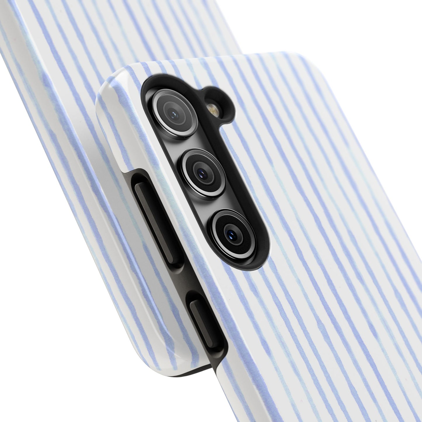 Happy Stripe White / Blue Phone Case