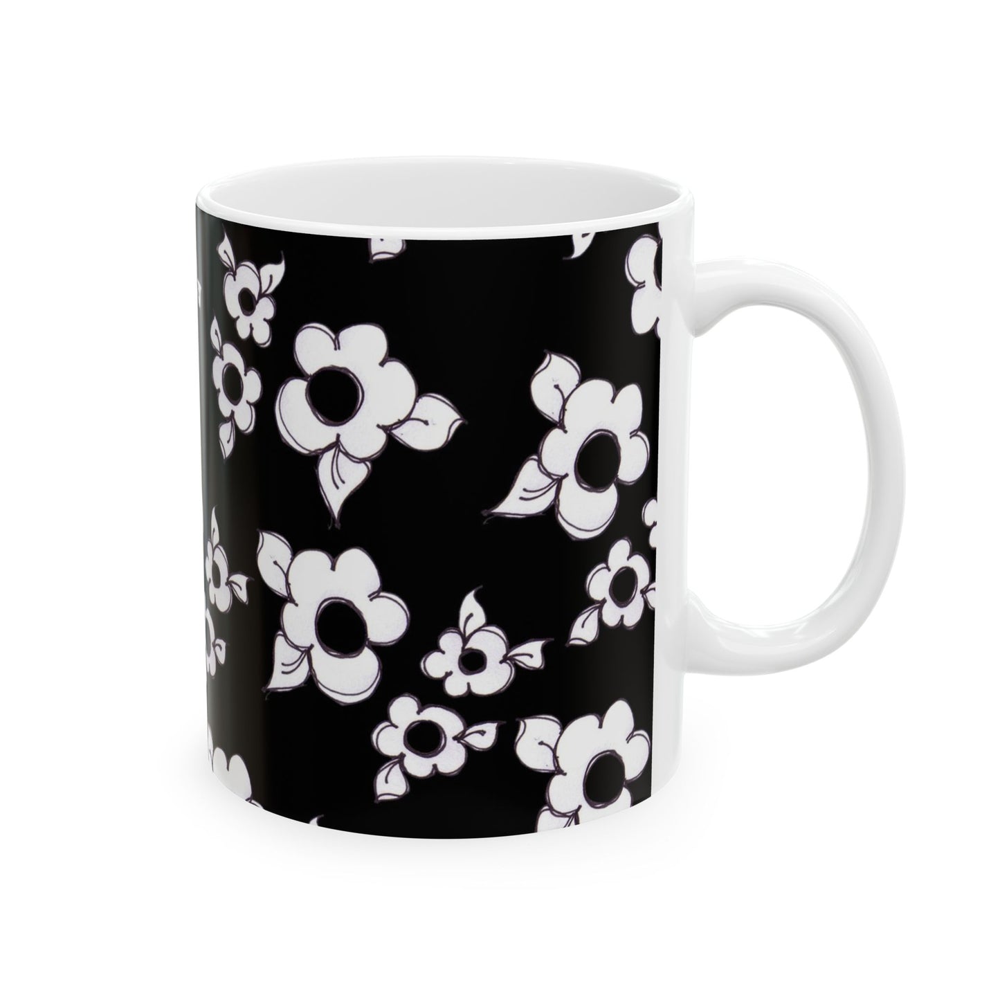 Daisy Cluster Black / White Cup