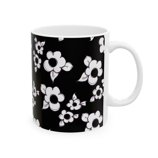 Daisy Cluster Black / White Cup