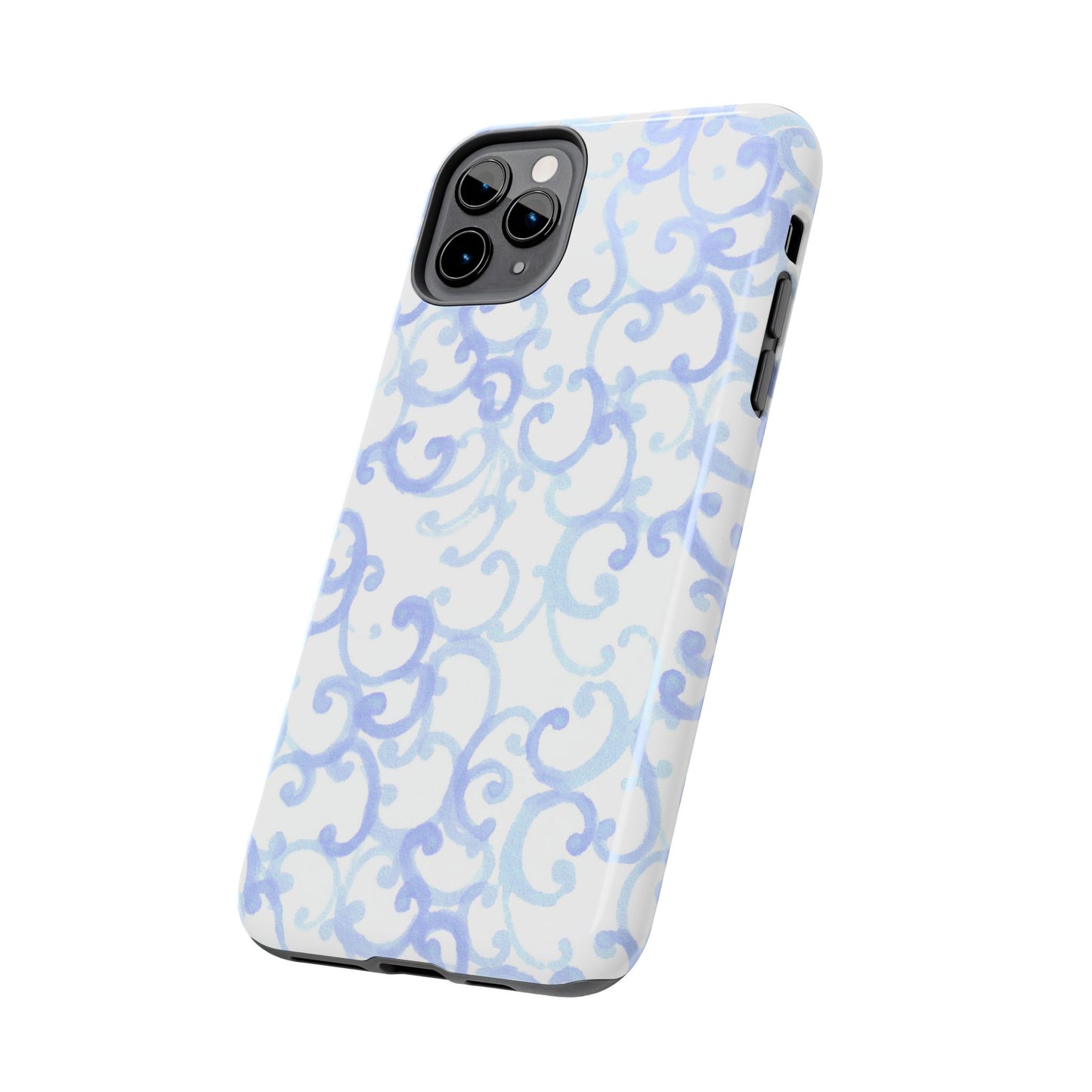 Scrollie White / Blue Phone Case