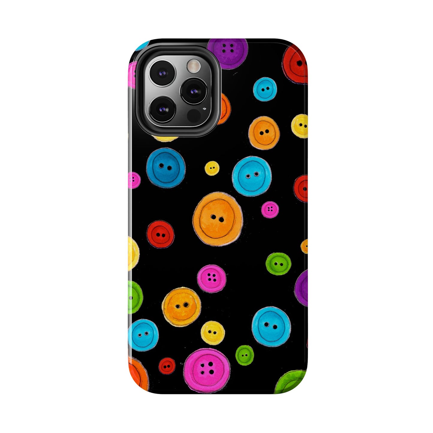 Button Dots Black Phone Case
