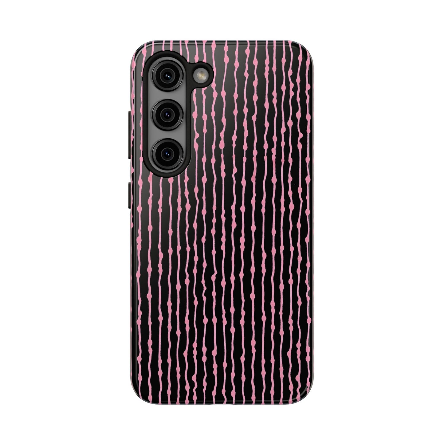 Faux Seersucker Black / Pink Phone Case