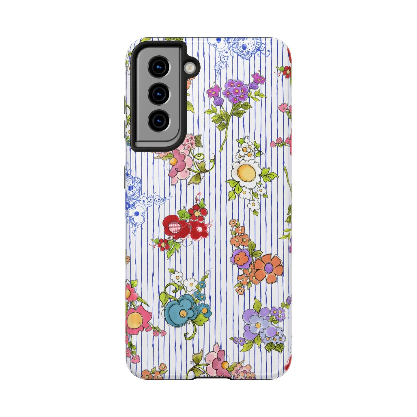 Mixed Bouquets Blue / White Phone Case