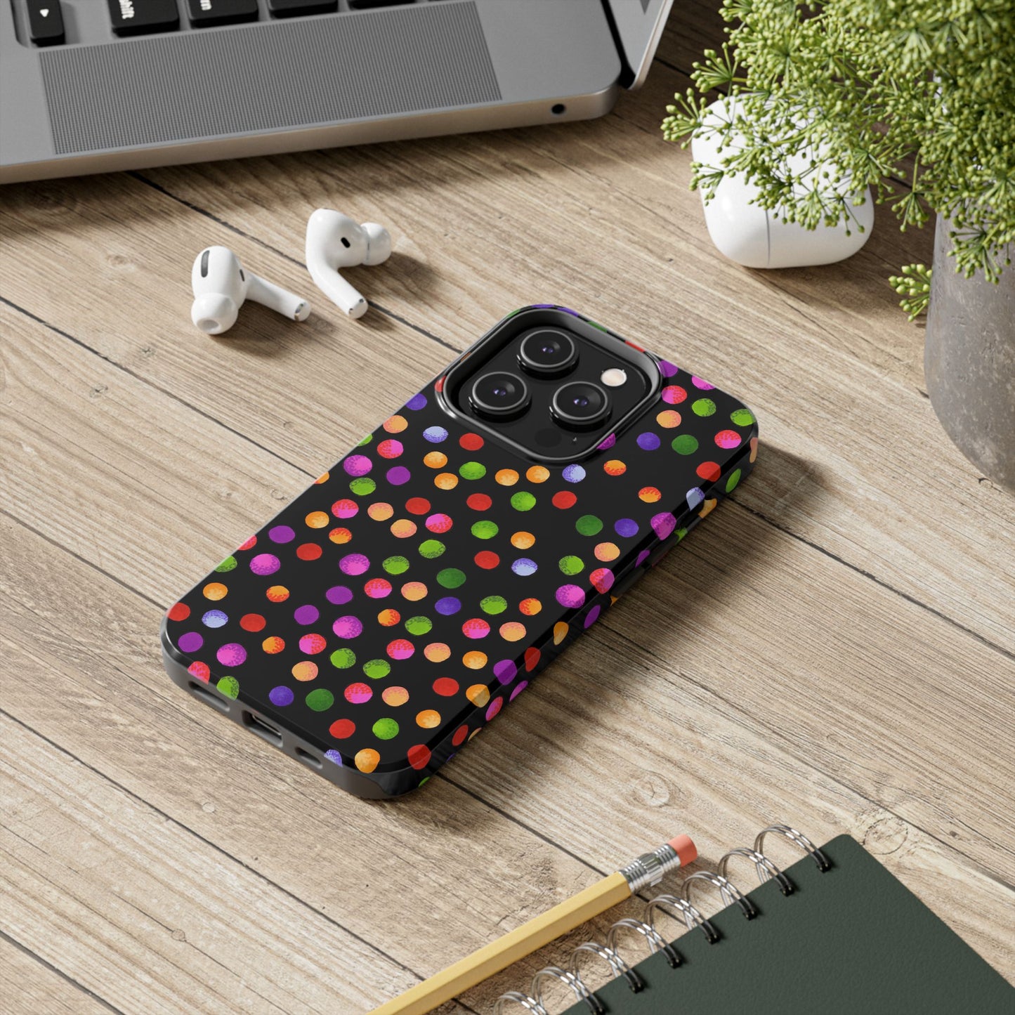 Big Fun Dots Black Phone Case
