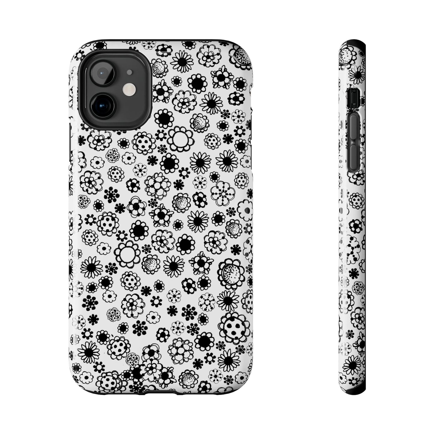 Posie Dots White / Black Phone Case