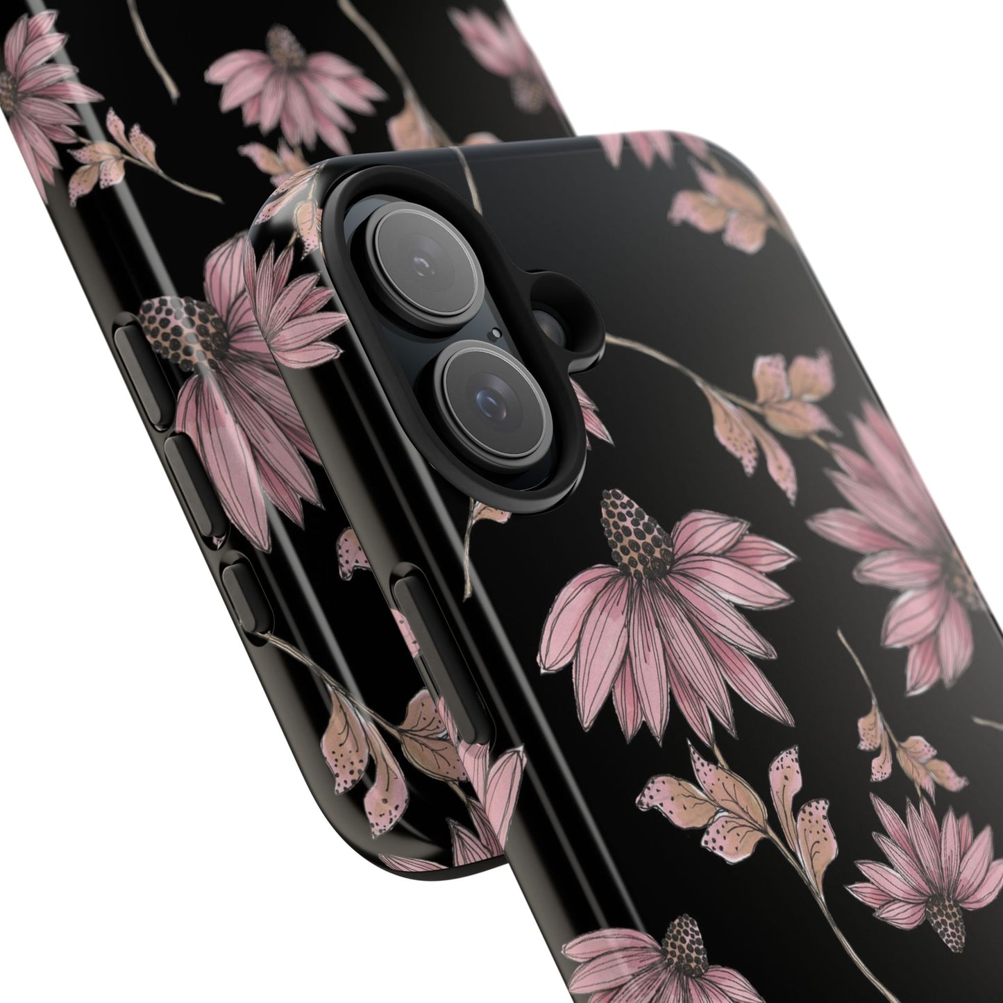 Wild Cone Flowers Black Phone Case