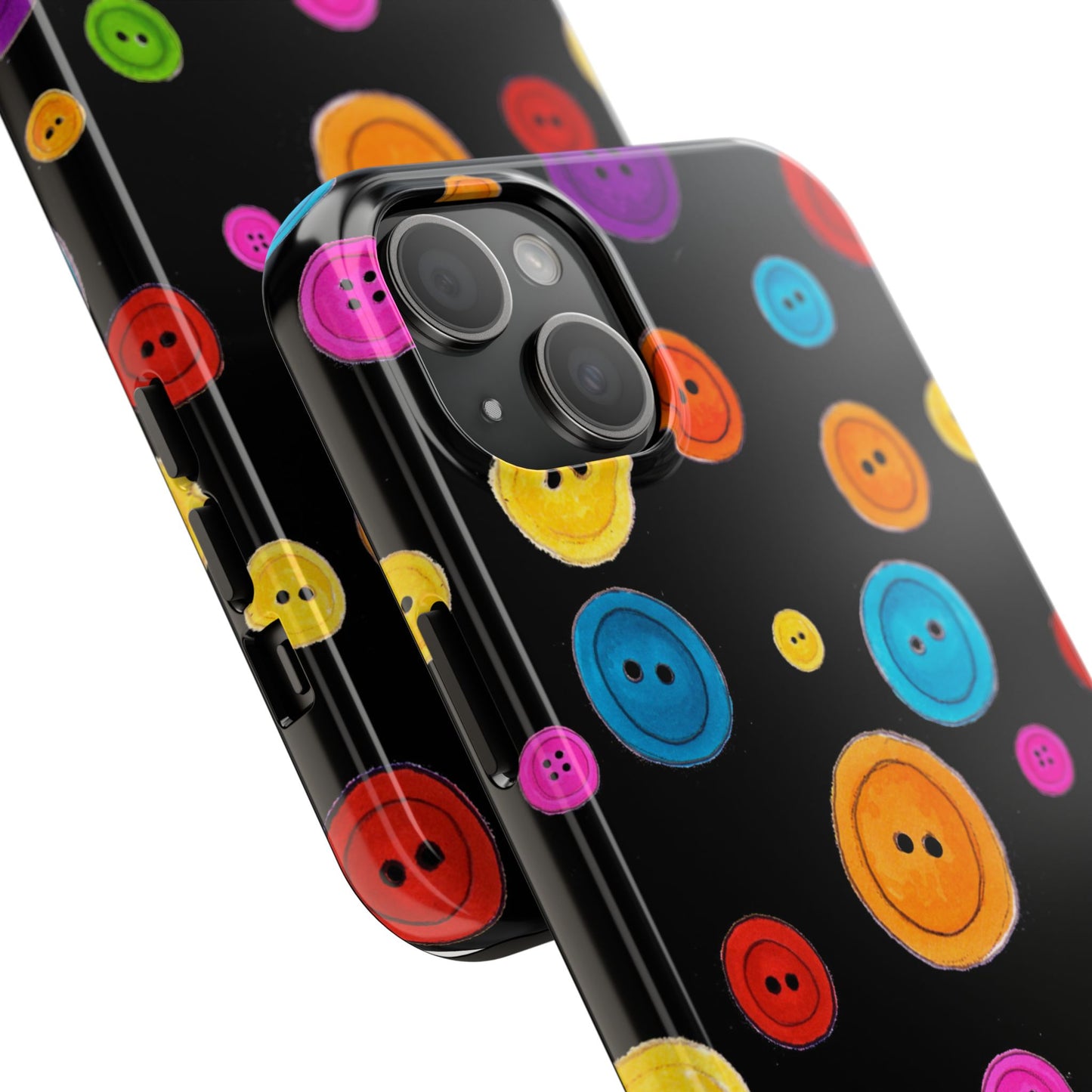 Button Dots Black Phone Case