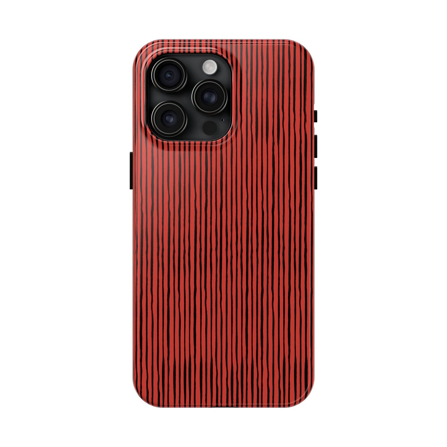 Quirky Pin Stripe Red / Black Phone Case