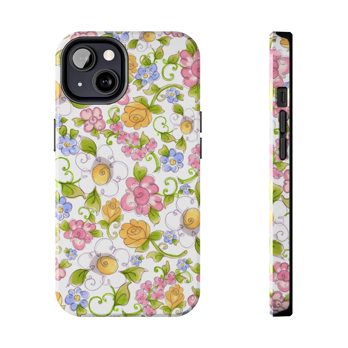 Flower Frolic White Phone Case