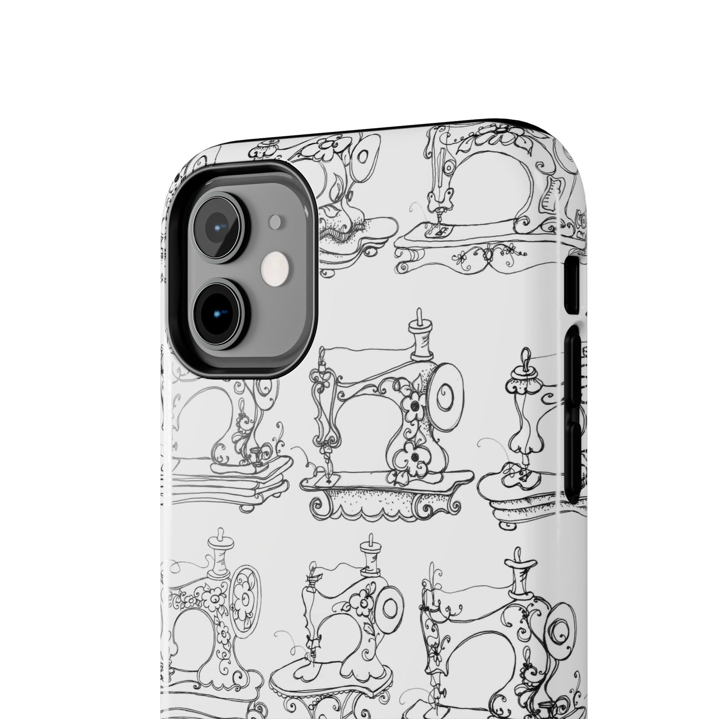 Sew Sew White / Black Phone Case