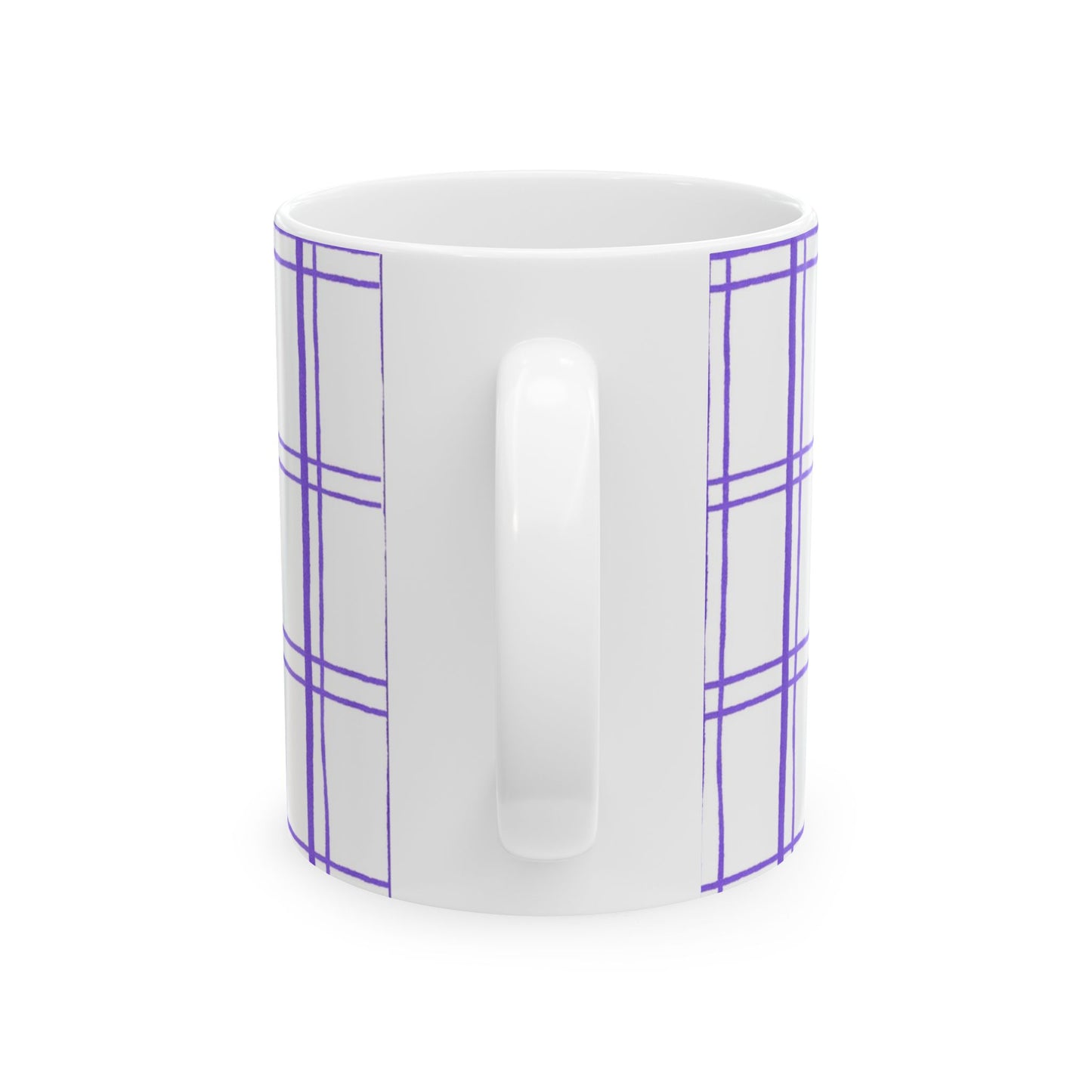 Kitchen Plaid White / Blue Cup