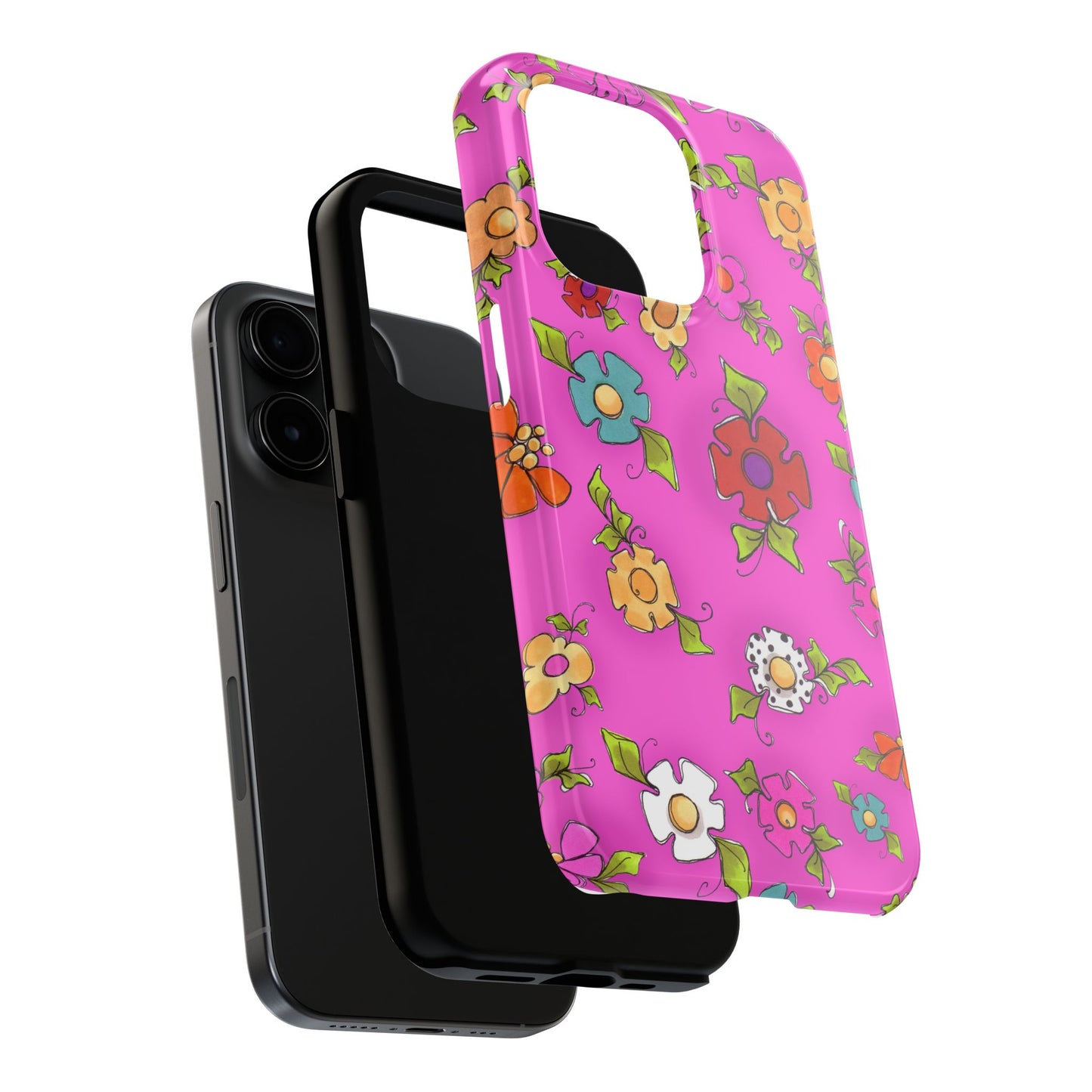 Happy Blooms Cerise Phone Case