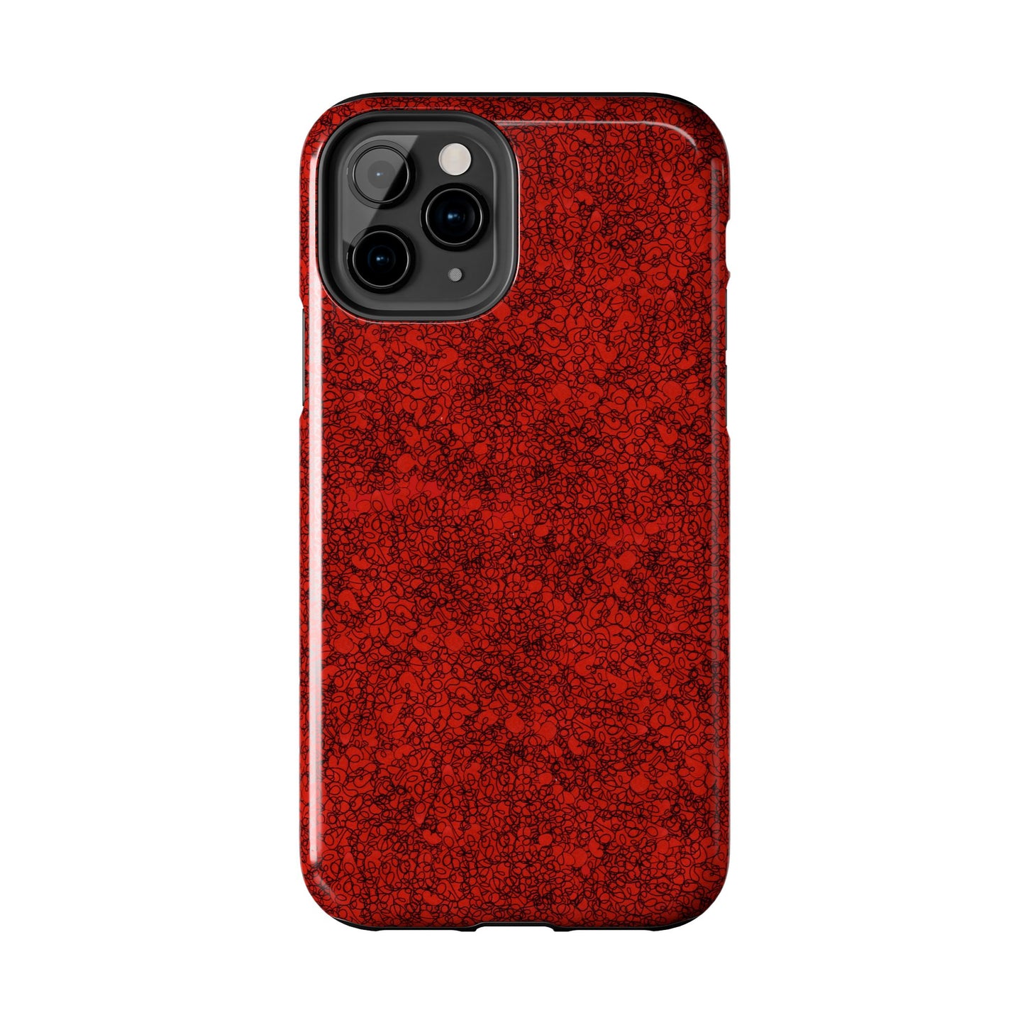 Scribble Red / Black Phone Case