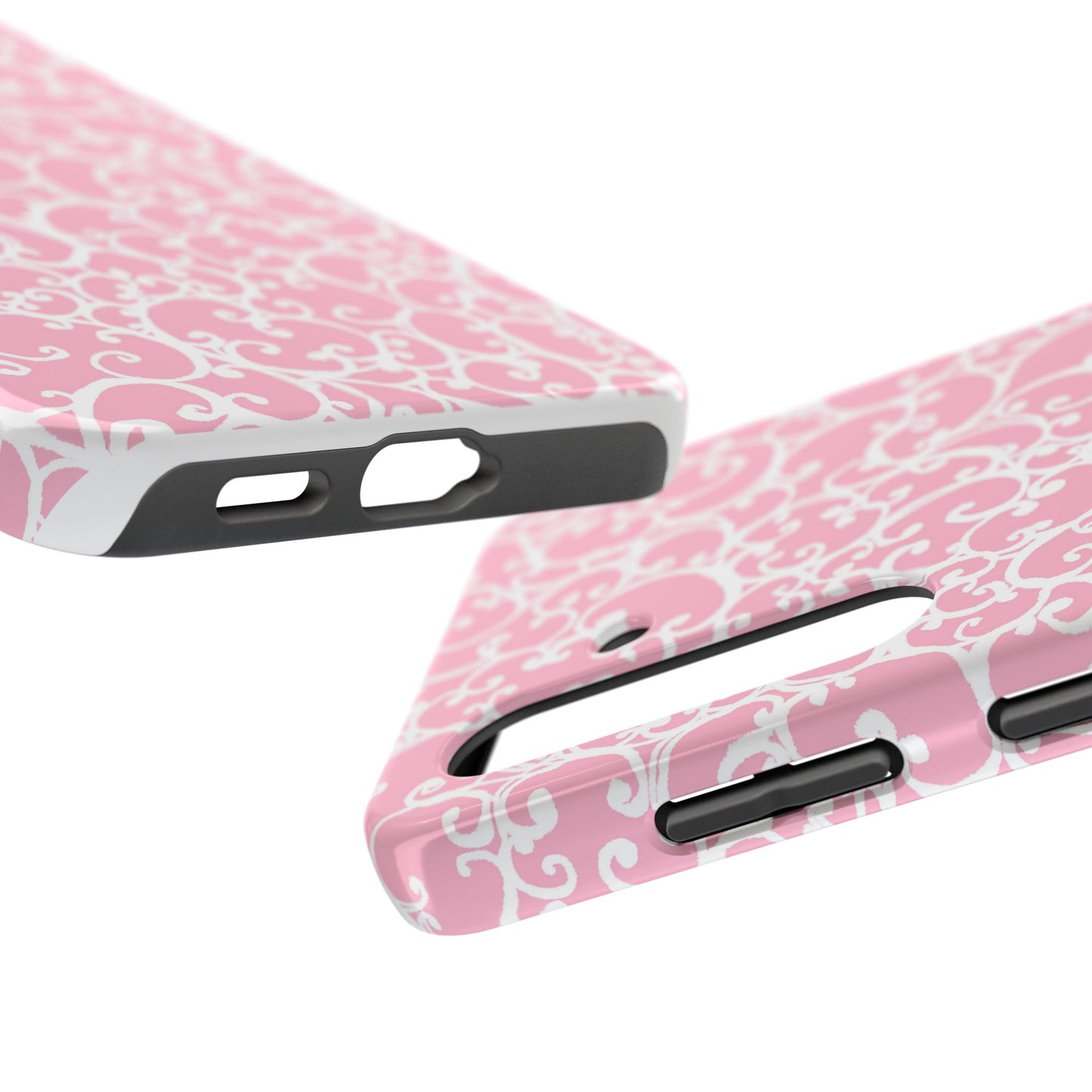 Scrollie Pink / White Phone Case