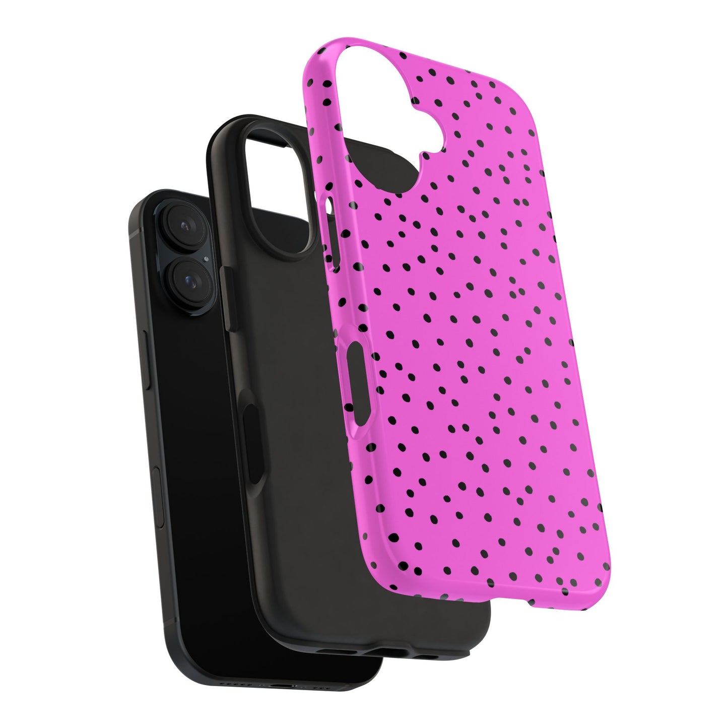 Dinky Dots Hot Pink / Black Phone Case