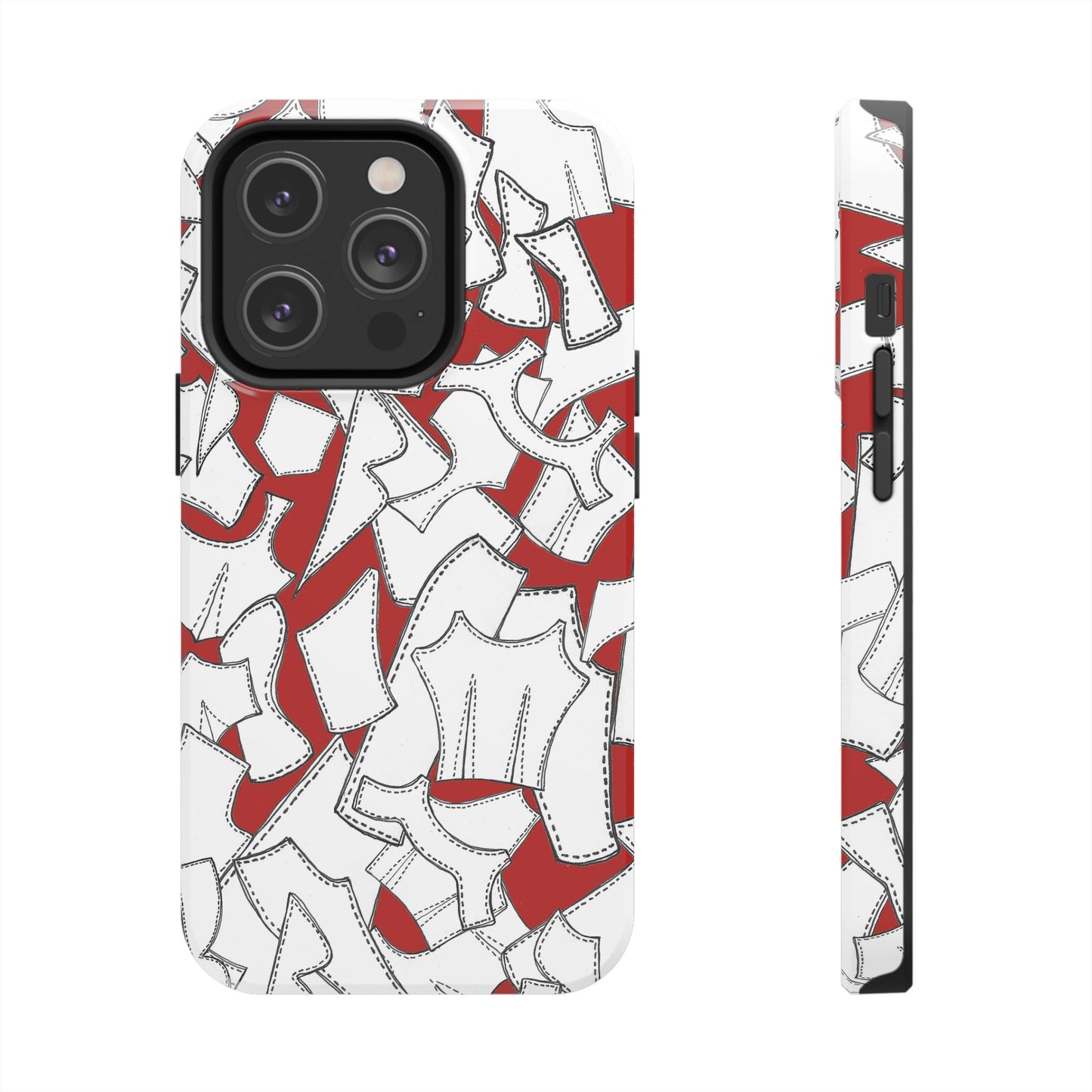 Pattern Pieces Red Phone Case