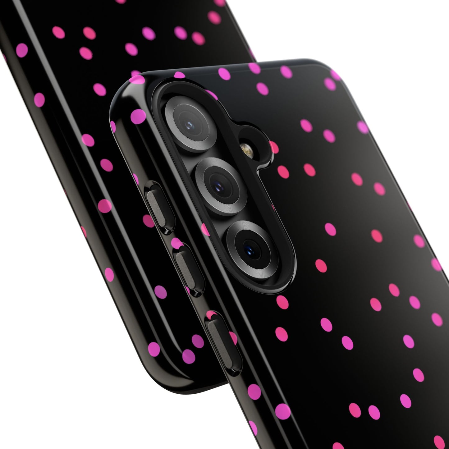 Space Dots Black / Cerise Phone Case