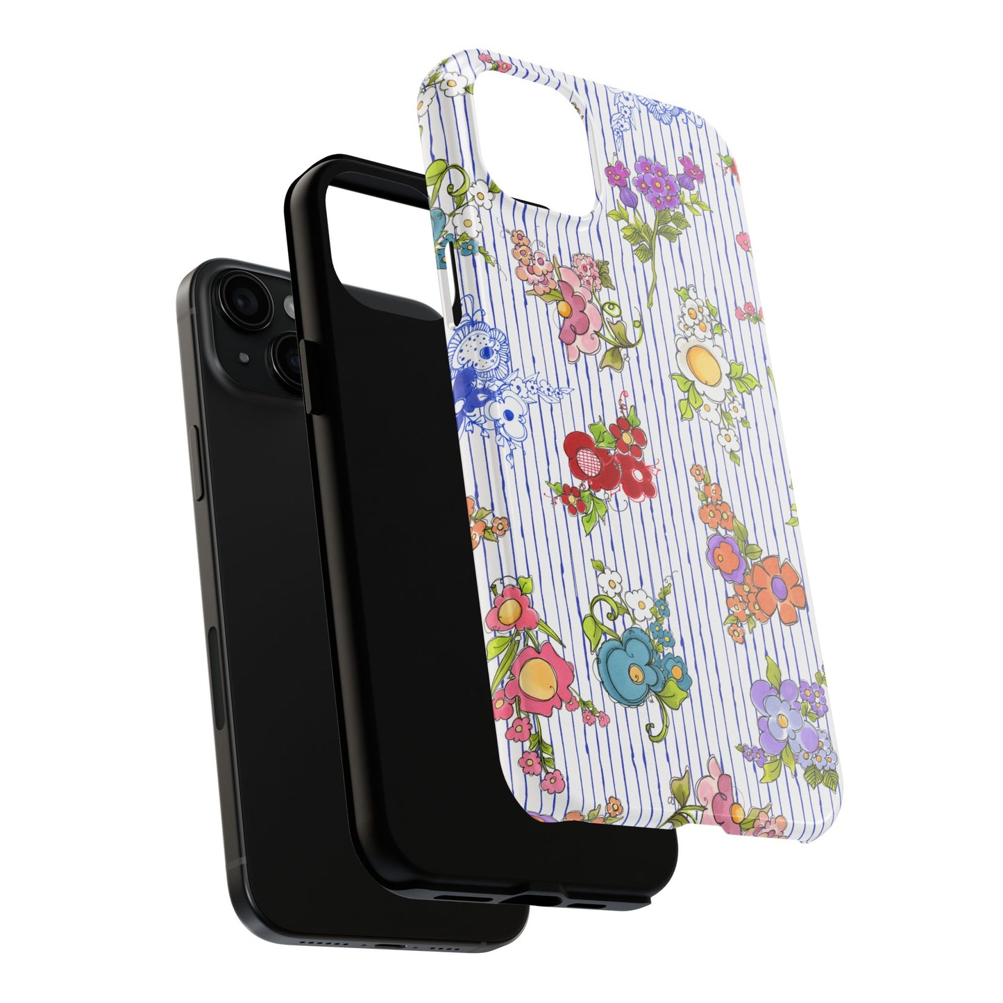 Mixed Bouquets Blue / White Phone Case