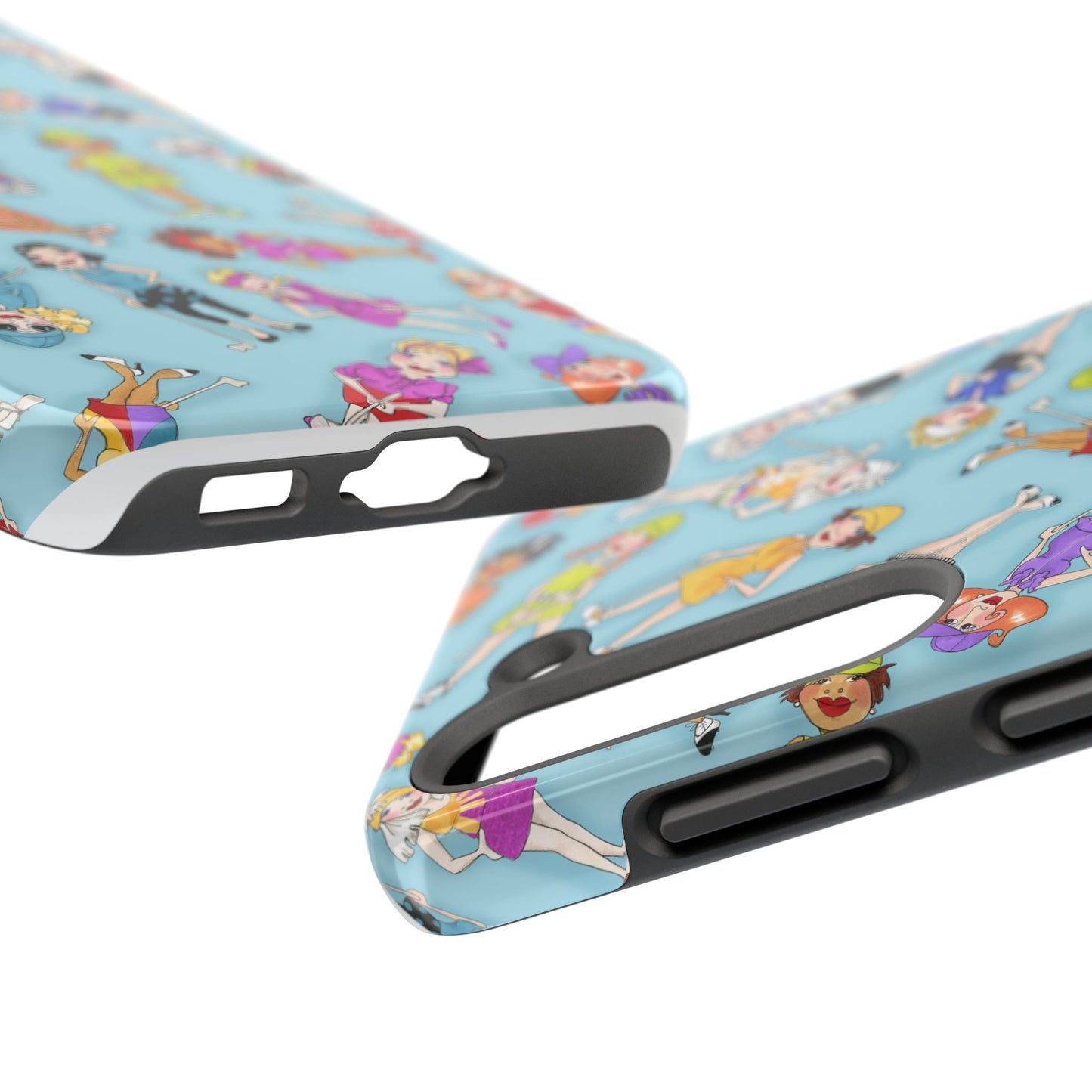 Tossed Golfer Girls Turquoise Phone Case