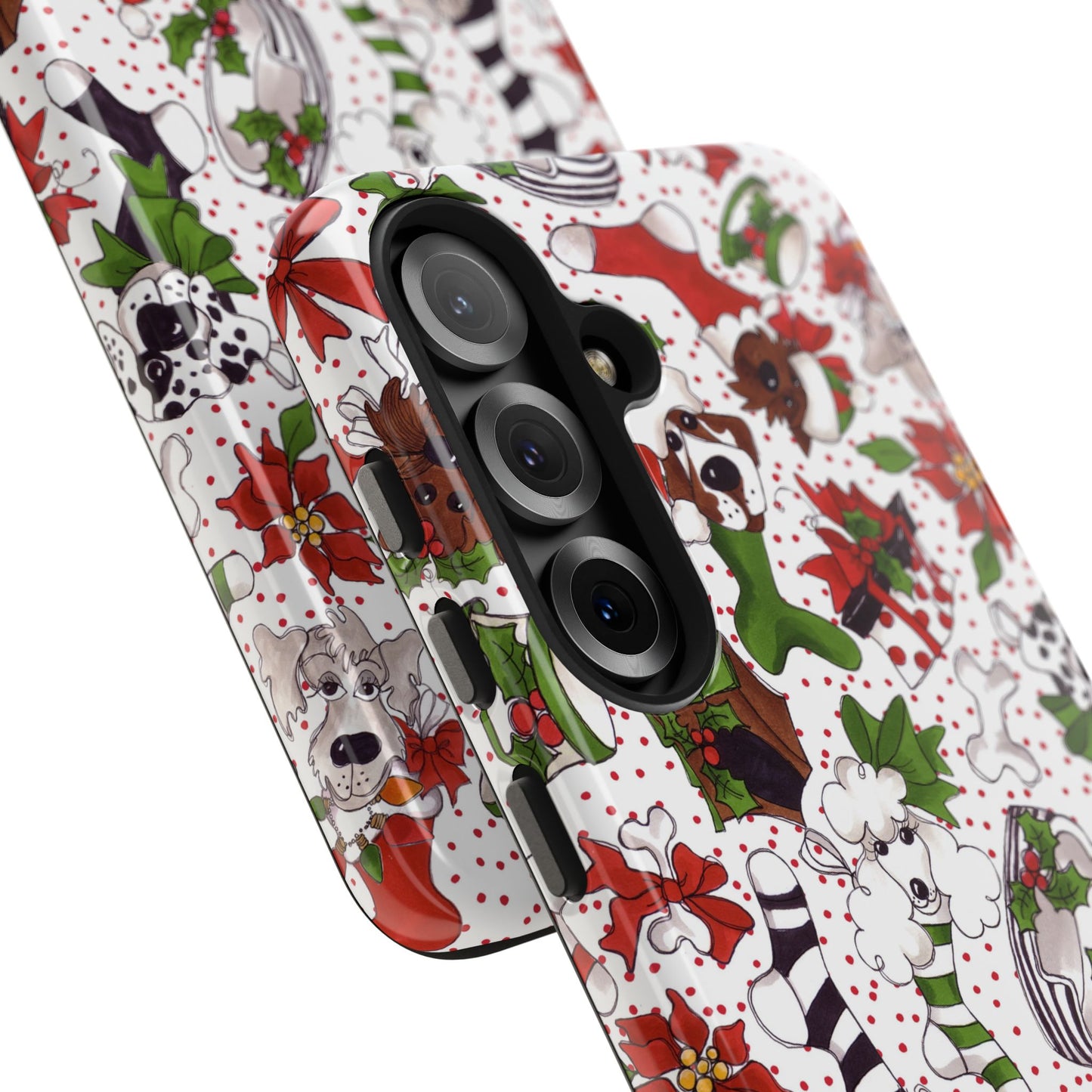 Holiday Fun Toss White / Red Phone Case