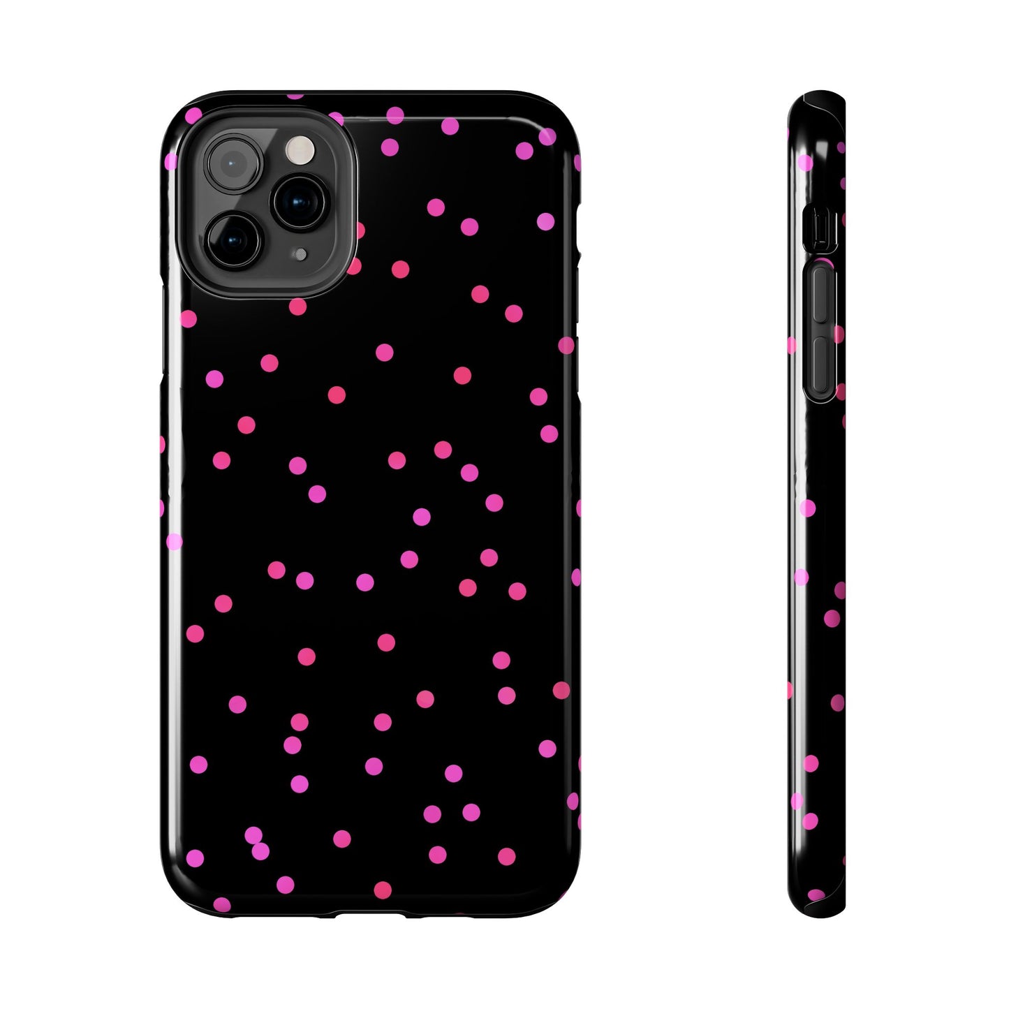 Space Dots Black / Cerise Phone Case
