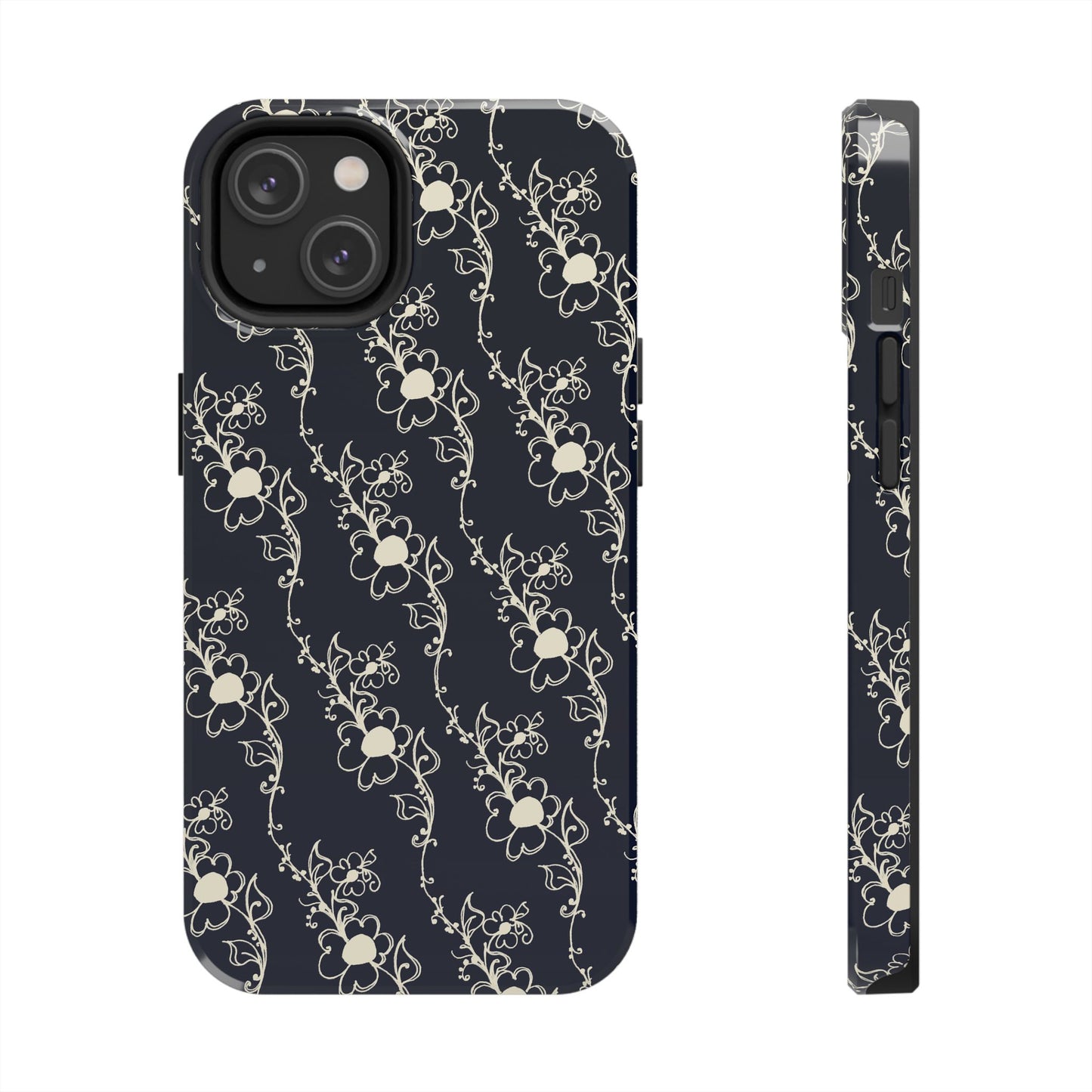 Diagonal Daisies Black / Ivory Phone Case