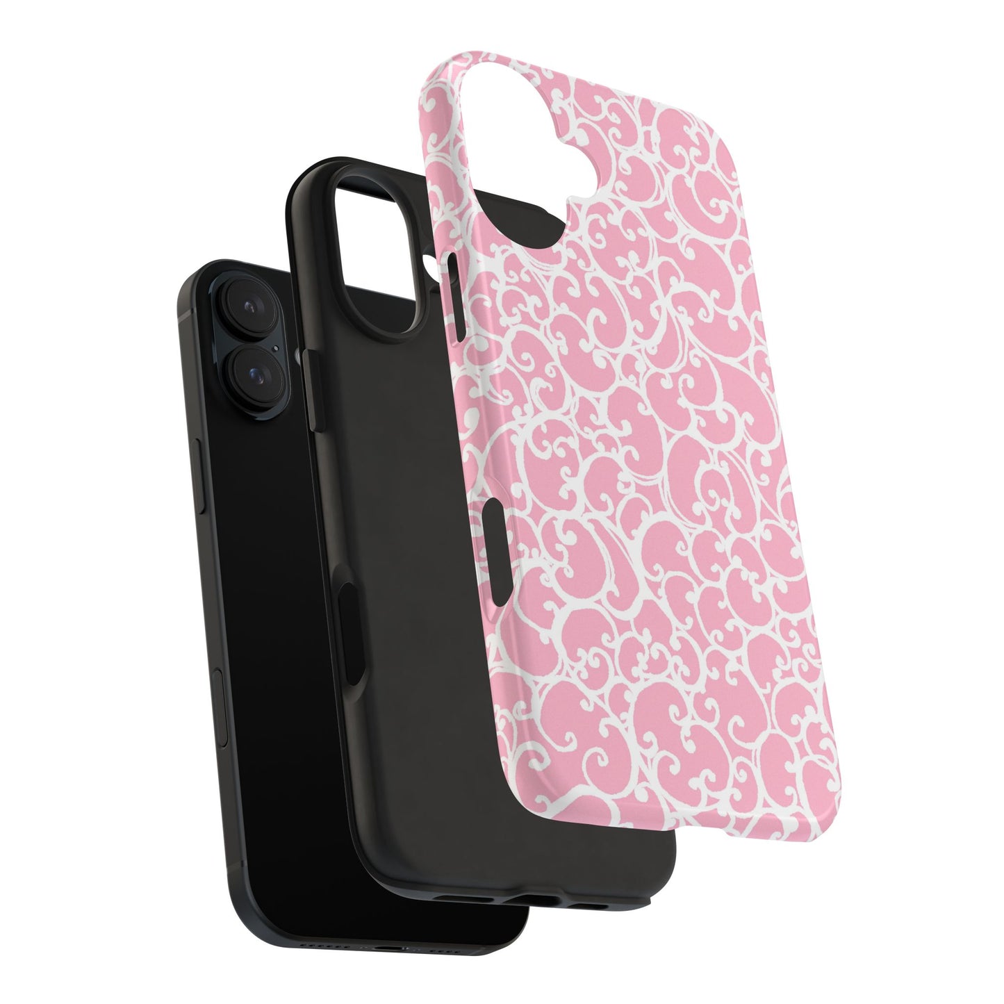 Scrollie Pink / White Phone Case