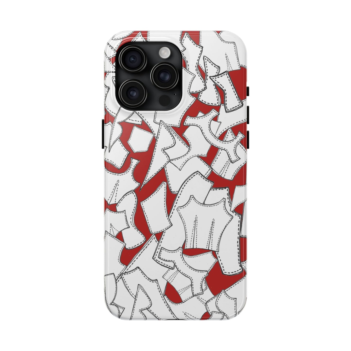 Pattern Pieces Red Phone Case