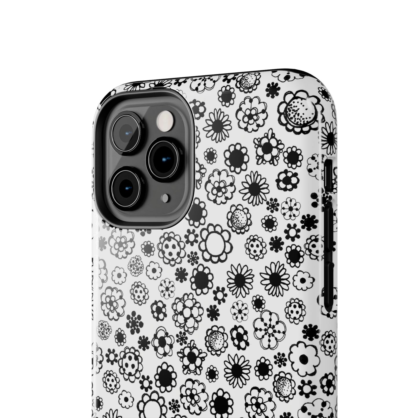 Posie Dots White / Black Phone Case