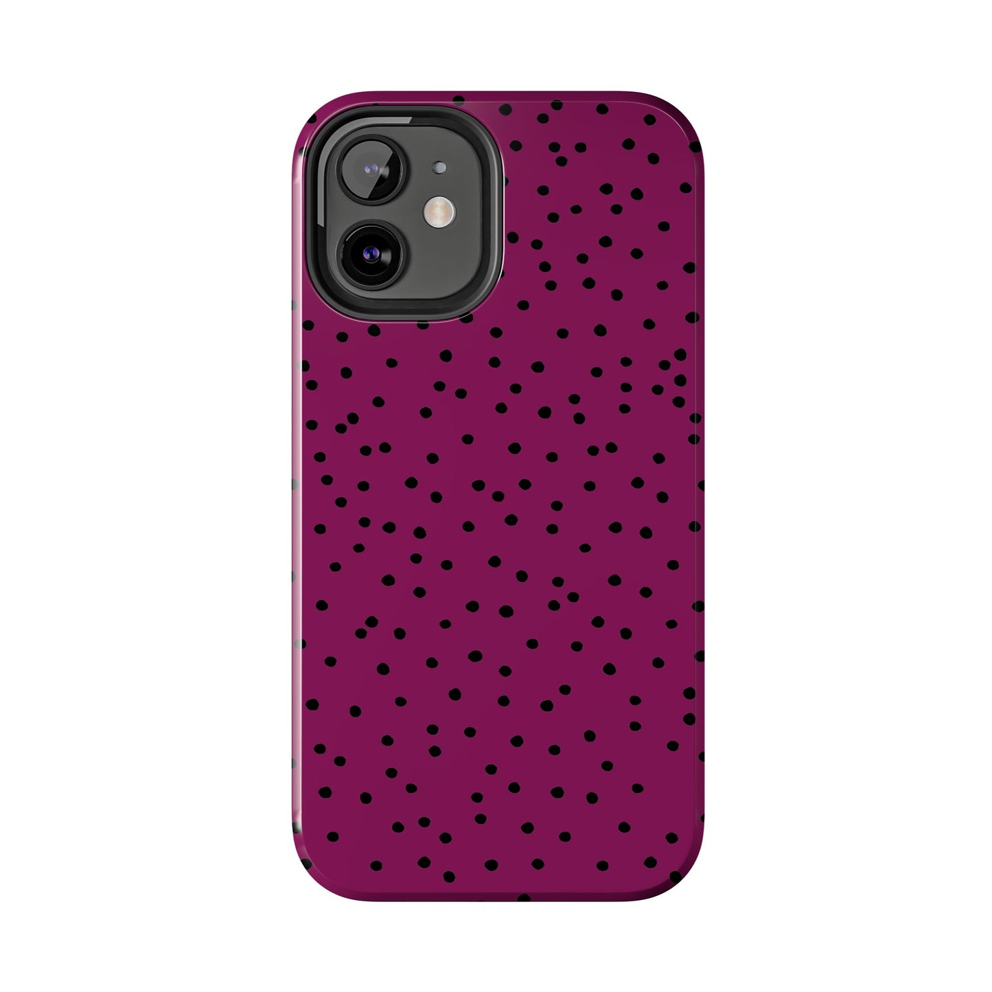 Dinky Dots Burgundy / Black Phone Case
