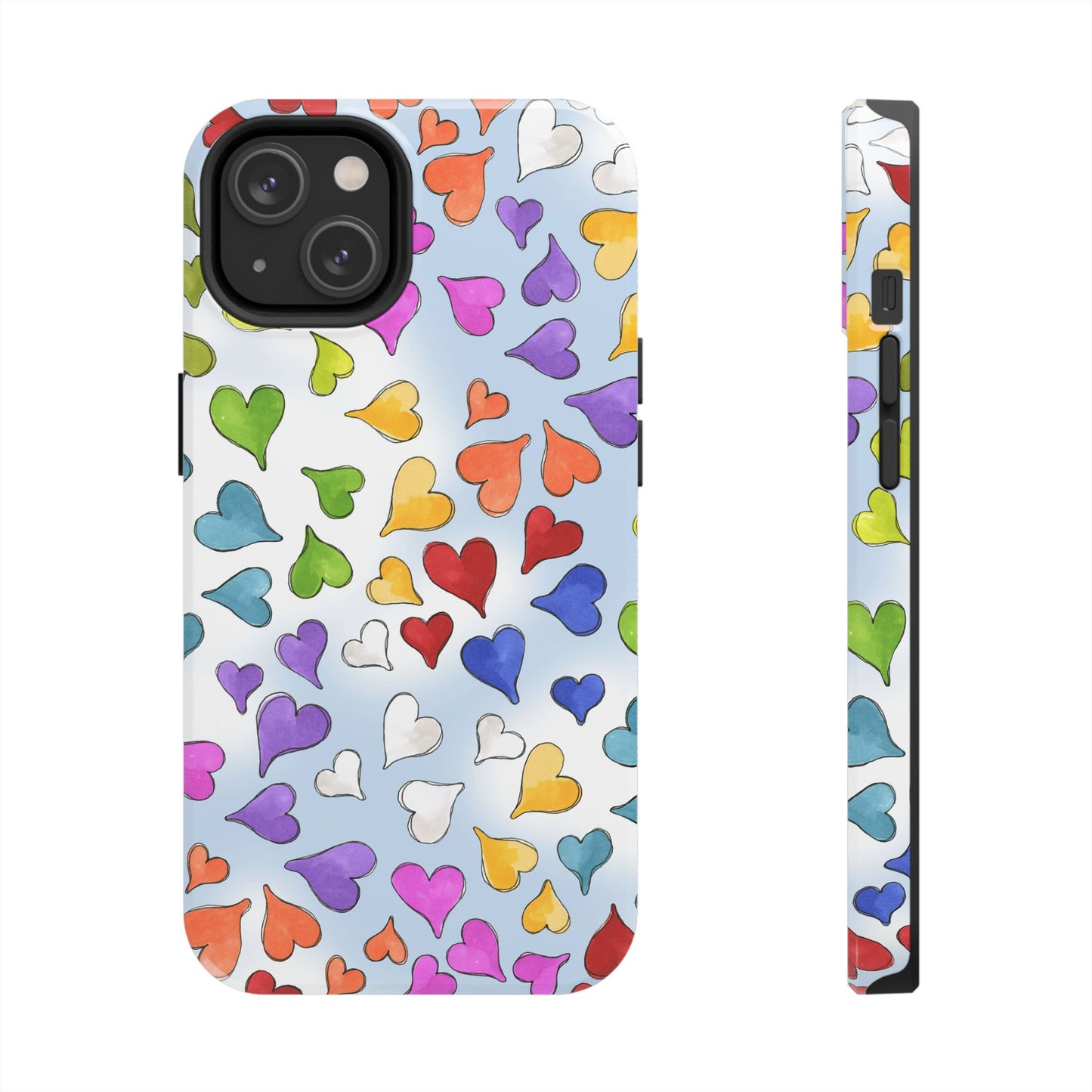 Happy Hearts Blue Sky Phone Case