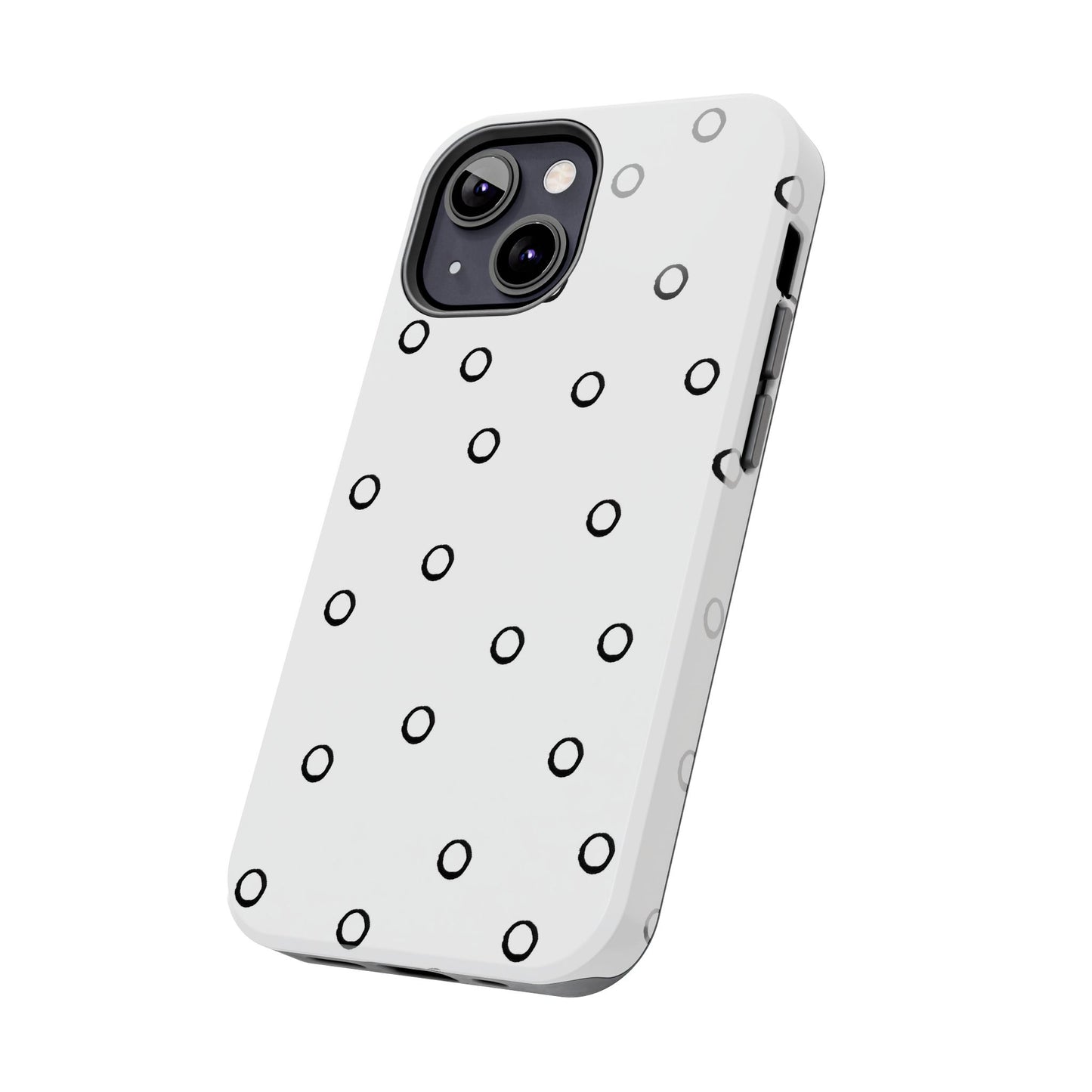 Open Dots White / Black Phone Case
