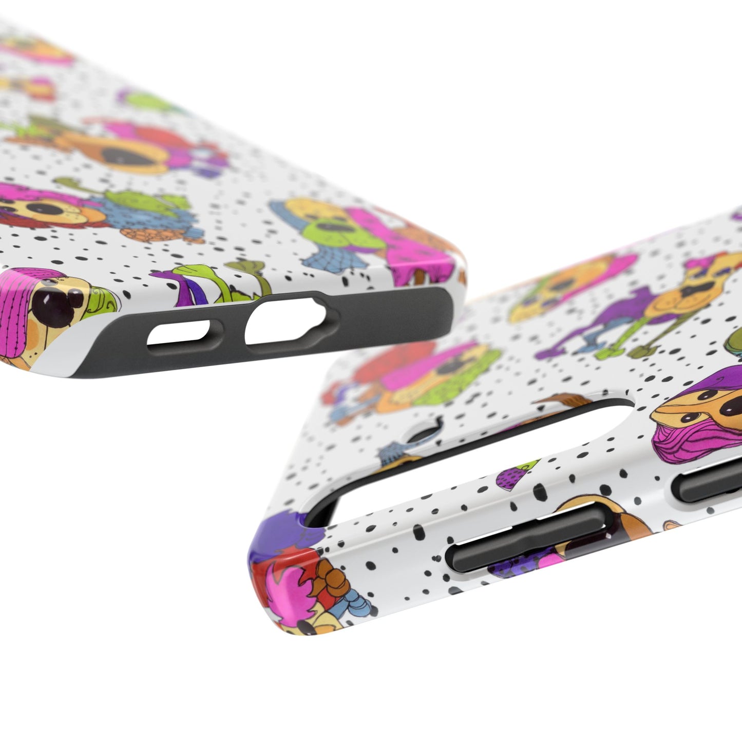 Tossed Happy Dogs White Phone Case