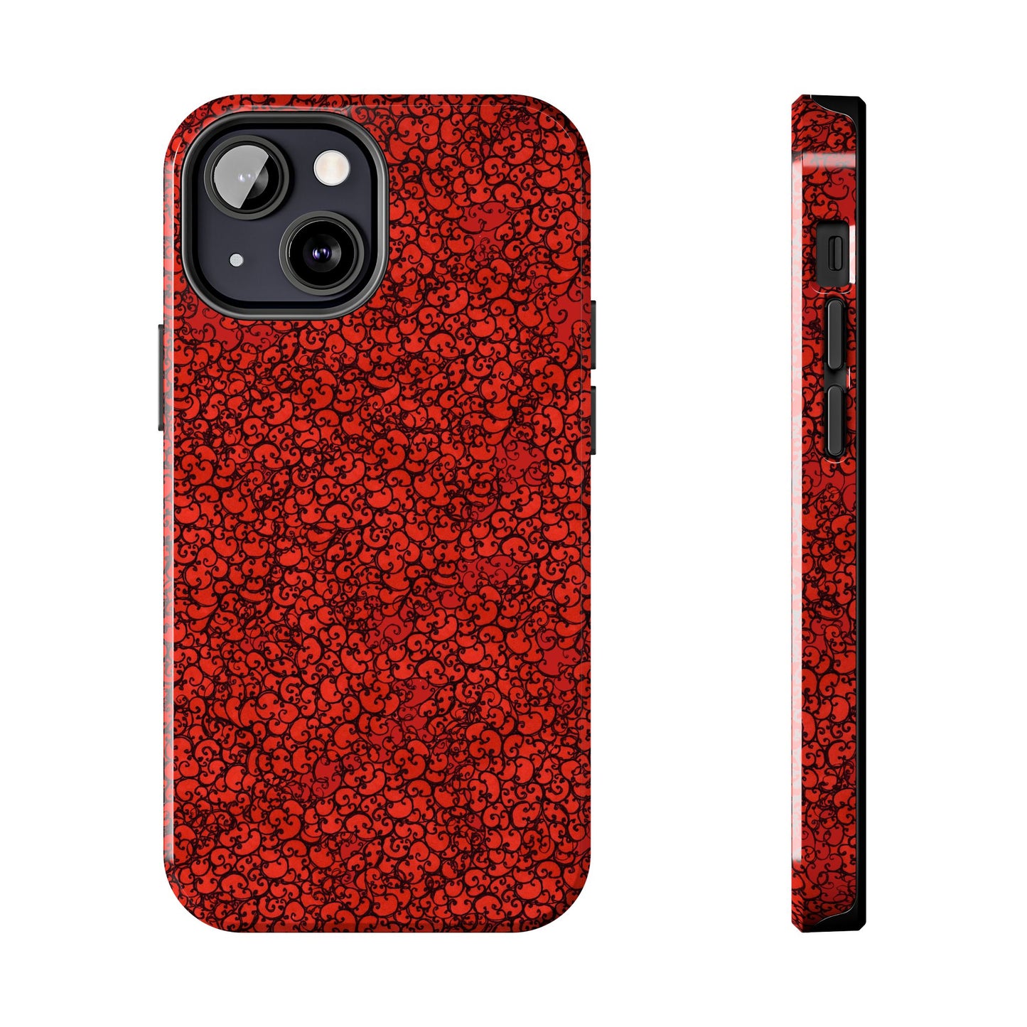 Scrollie Red / Black Phone Case