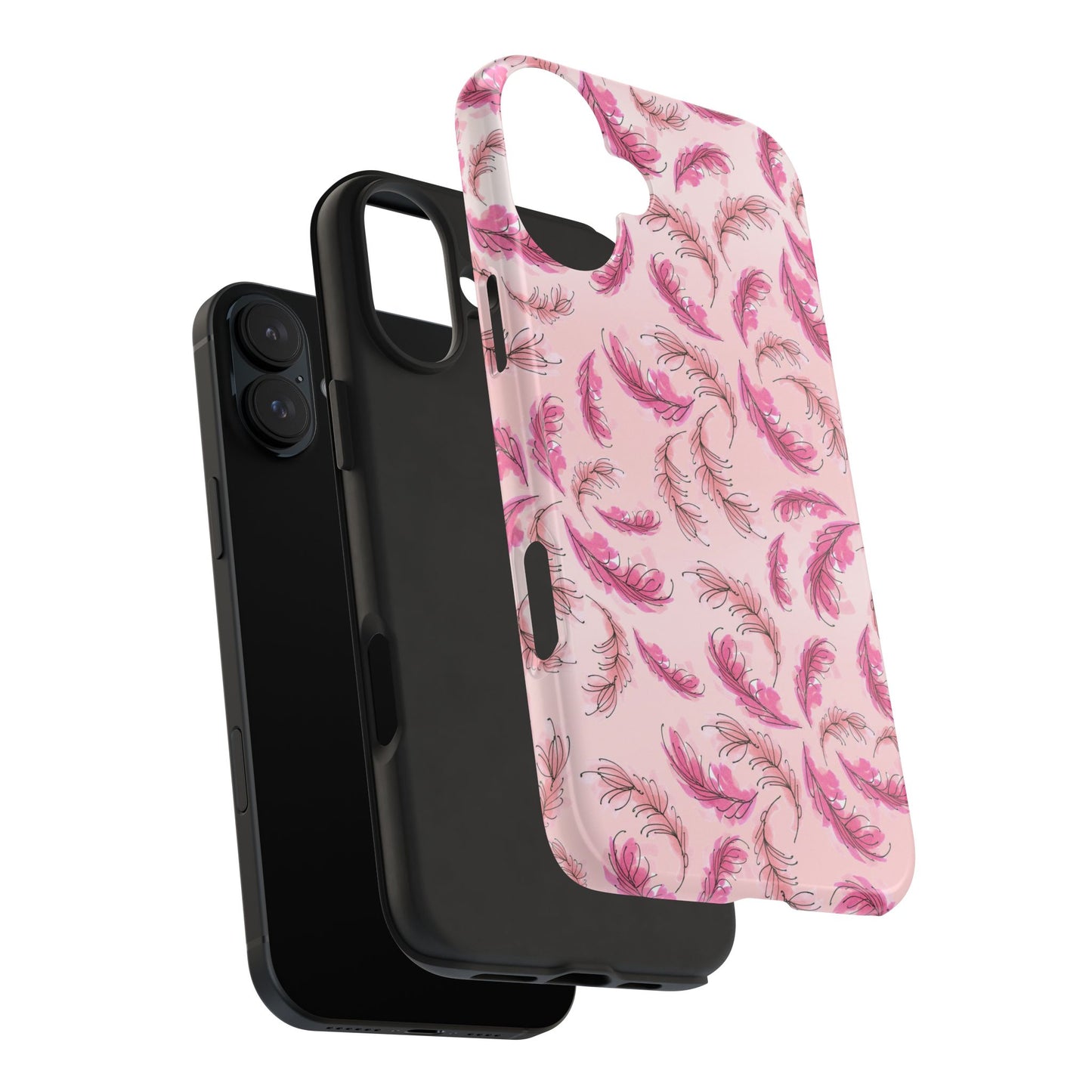 Flam Feathers Pink Phone Case